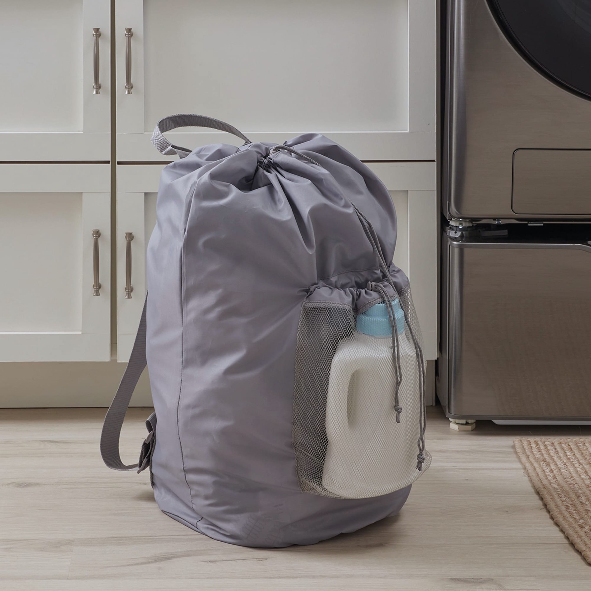 slide 1 of 6, Style Selections 21-Gallon Gray Polyester Laundry Bag, 1 ct