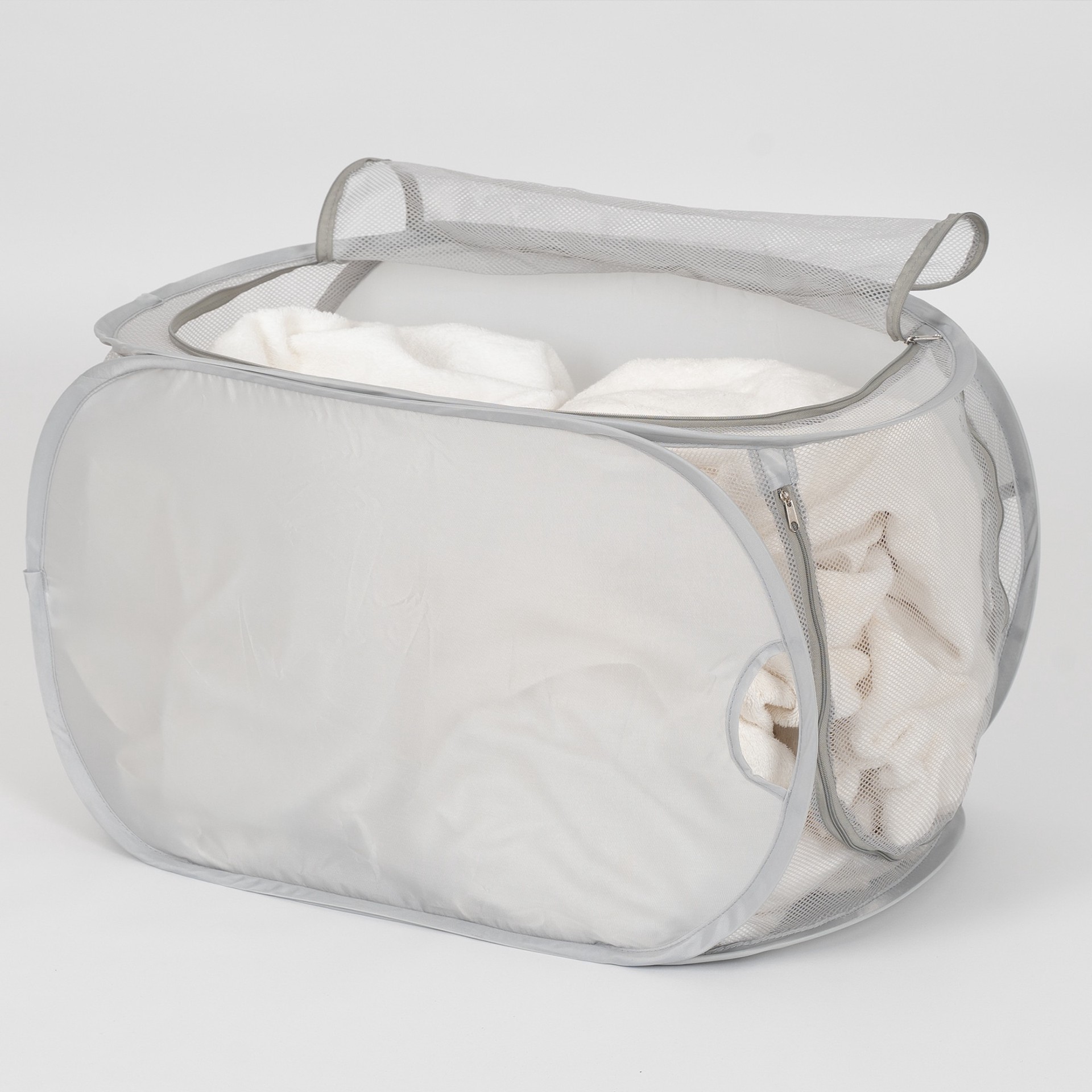 slide 2 of 6, Style Selections Gray Polyester Laundry Hamper, 1 ct