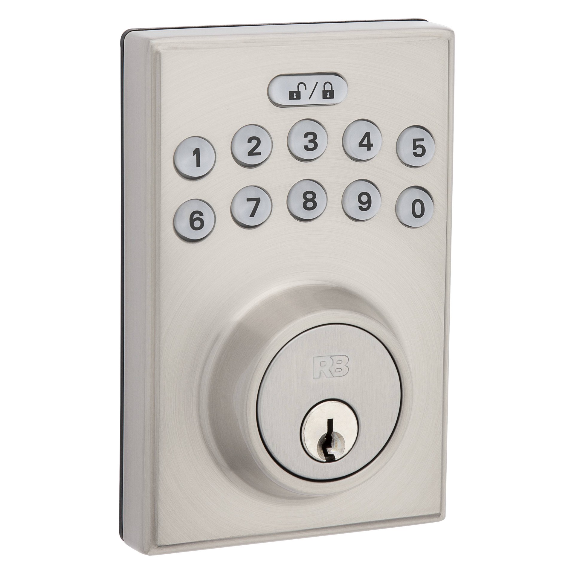 slide 2 of 6, RELIABILT Bragg Satin Nickel Keypad Electronic Deadbolt Lock, 1 ct