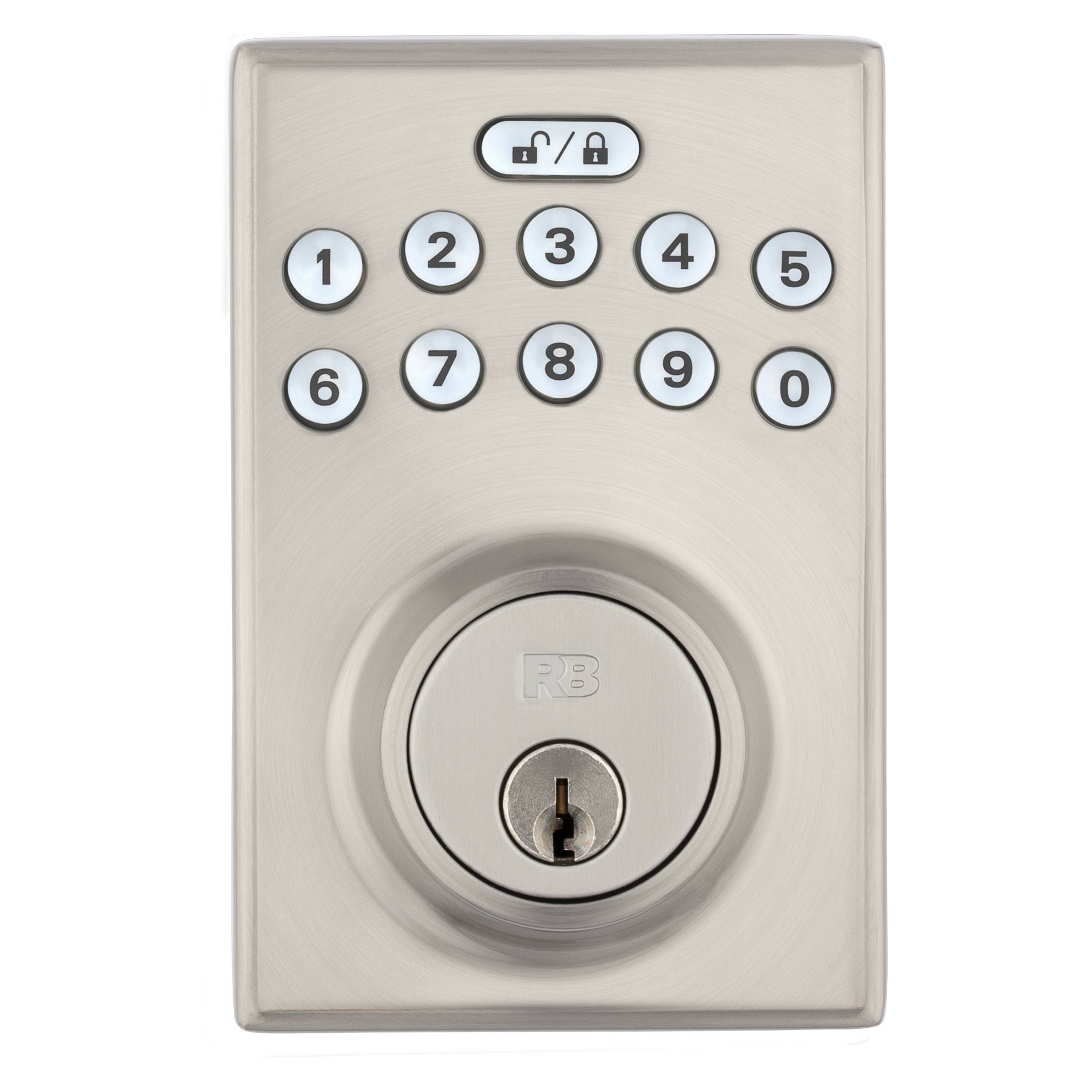 slide 3 of 6, RELIABILT Bragg Satin Nickel Keypad Electronic Deadbolt Lock, 1 ct