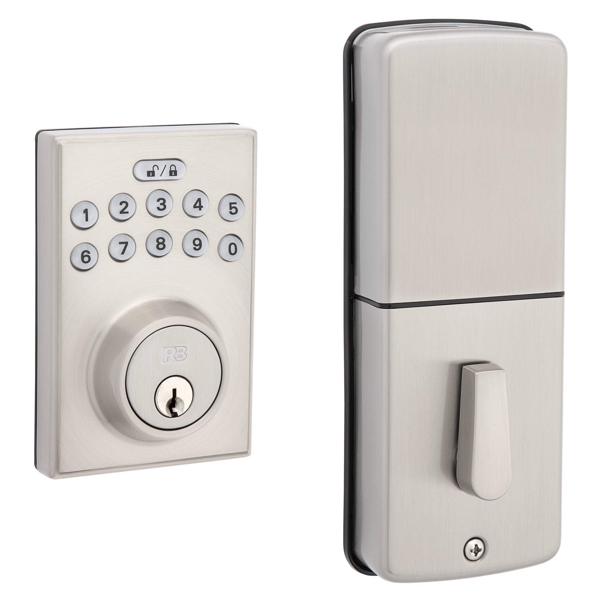 slide 1 of 6, RELIABILT Bragg Satin Nickel Keypad Electronic Deadbolt Lock, 1 ct