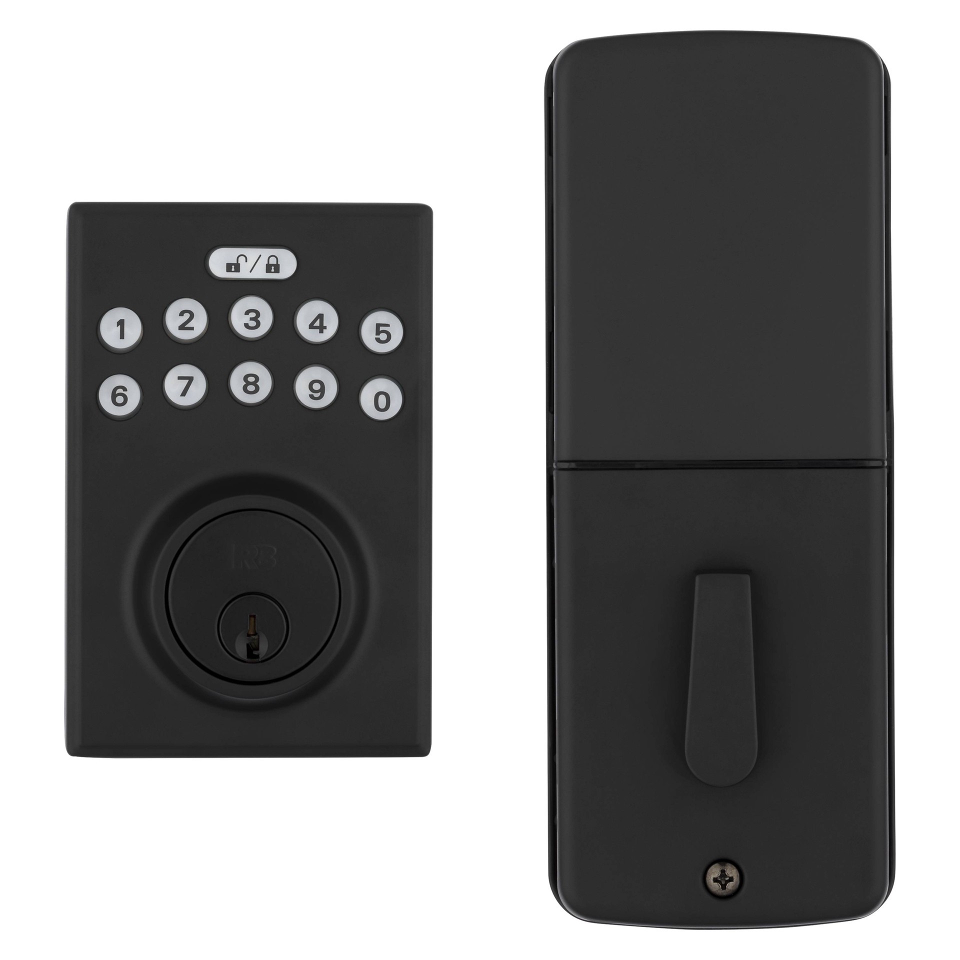 slide 6 of 6, RELIABILT Bragg Matte Black Keypad Electronic Deadbolt Lock, 1 ct