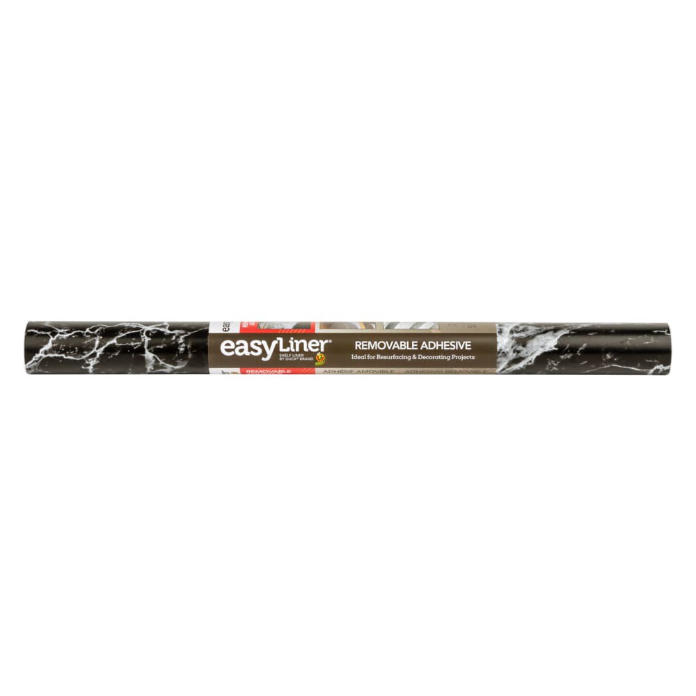 slide 2 of 5, Duck EasyLiner Adhesive Surfaces 20-in x 15-ft Black Marble Shelf liner, 1 ct