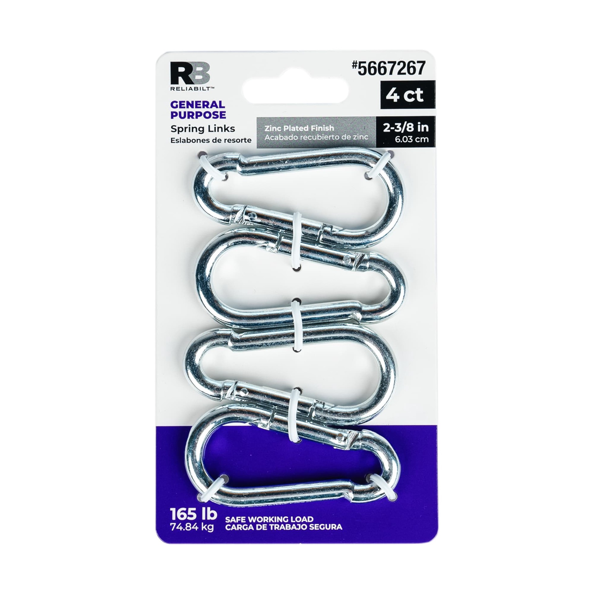 slide 6 of 6, RELIABILT 3-in Aluminum Spring Link 4PK, 1 ct