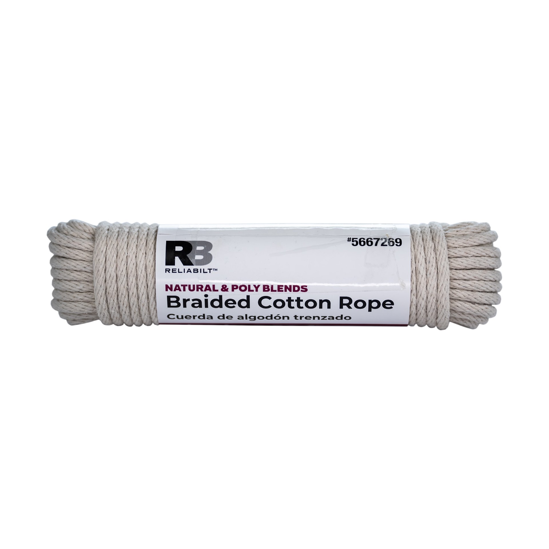 slide 2 of 6, RELIABILT 50.0-ft x 0.22-in Braided Cotton Rope (By-the-Roll), 1 ct