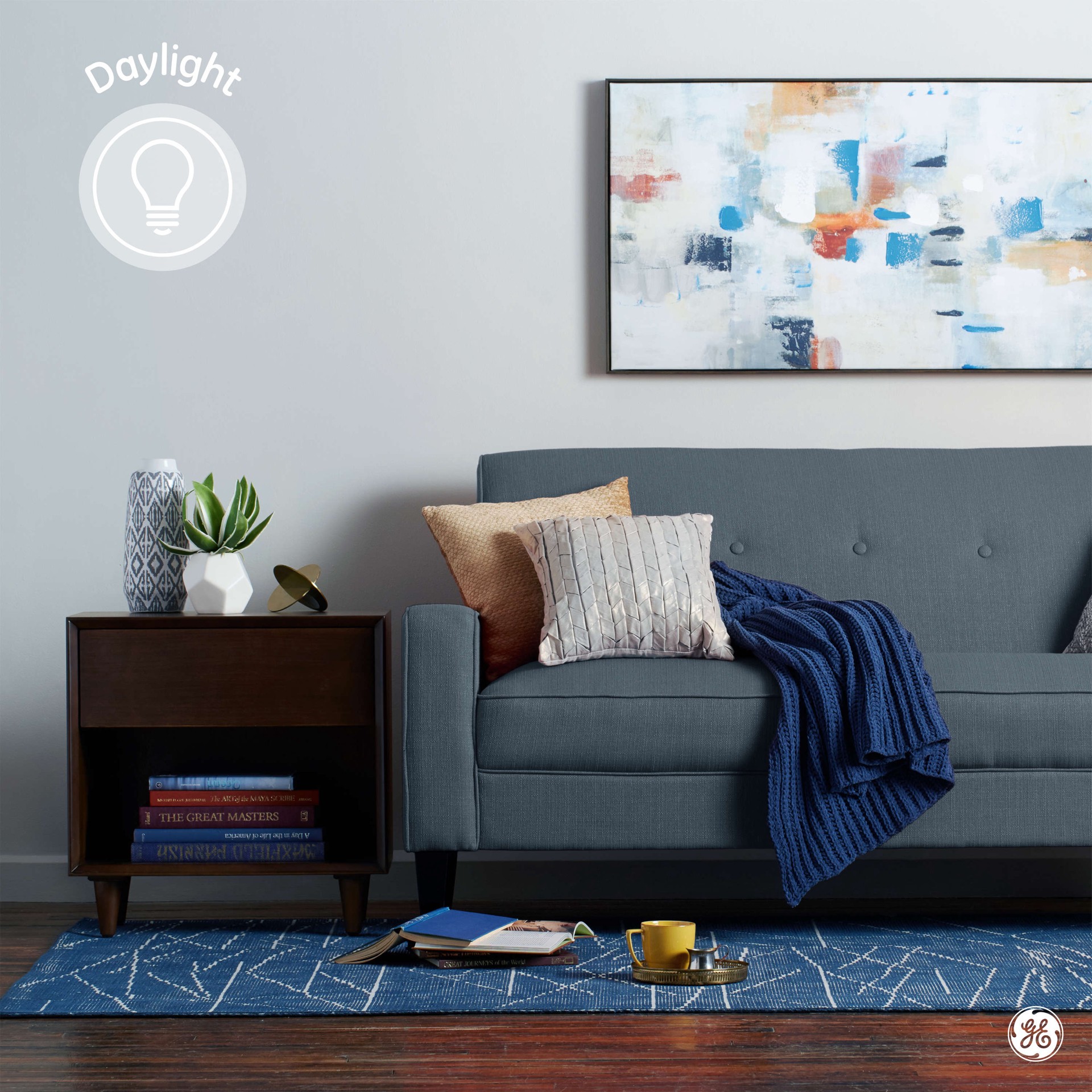 slide 4 of 5, GE Classic 60 -Watt EQ A19 Daylight Medium base (E-26) Dimmable LED General purpose Light Bulb 4 -Pack, 1 ct