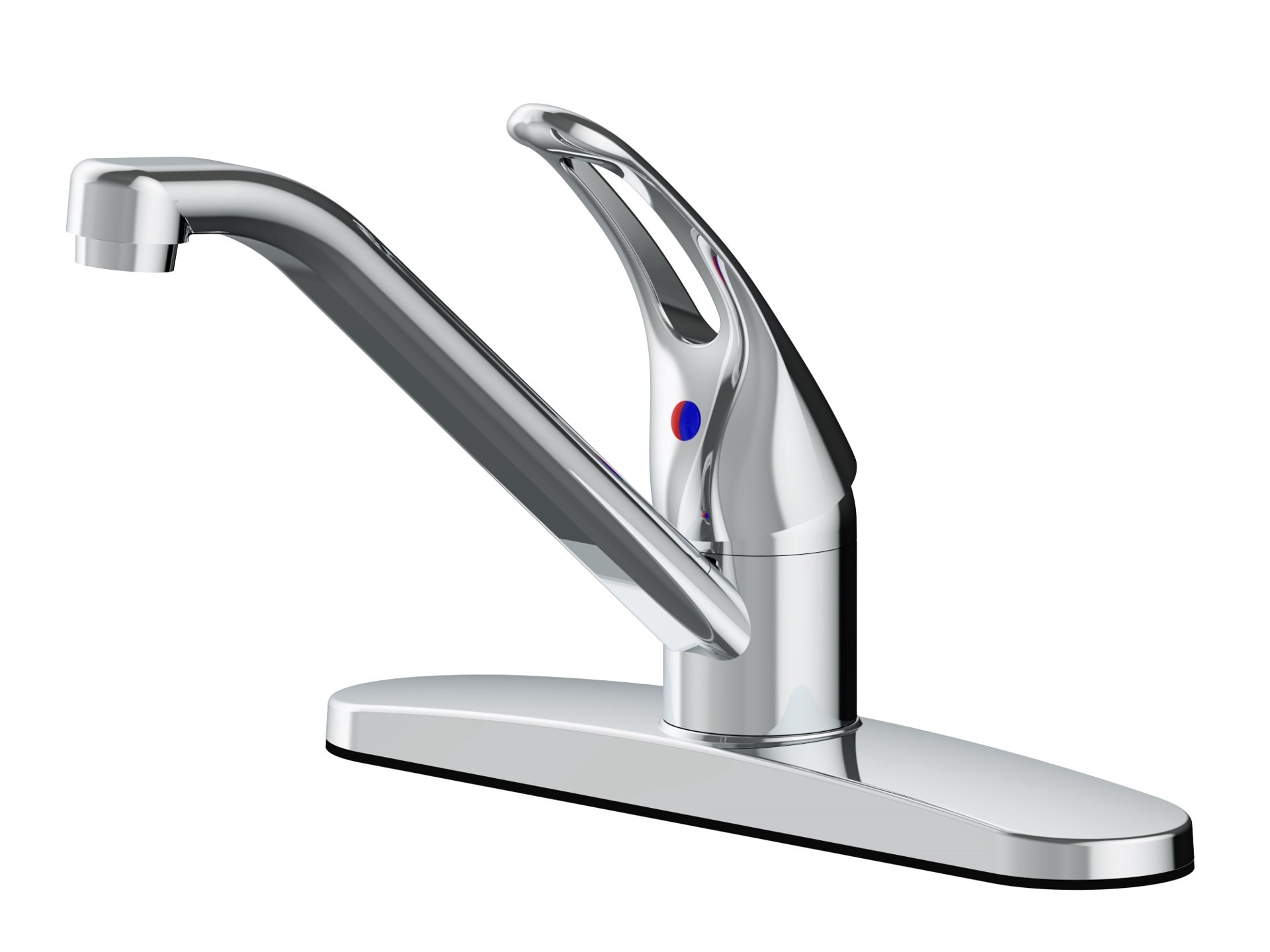 slide 2 of 6, Project Source Wakebridge Polished chrome Single Handle Deck-mount Kitchen Faucet (Includes Deck Plate), 1 ct