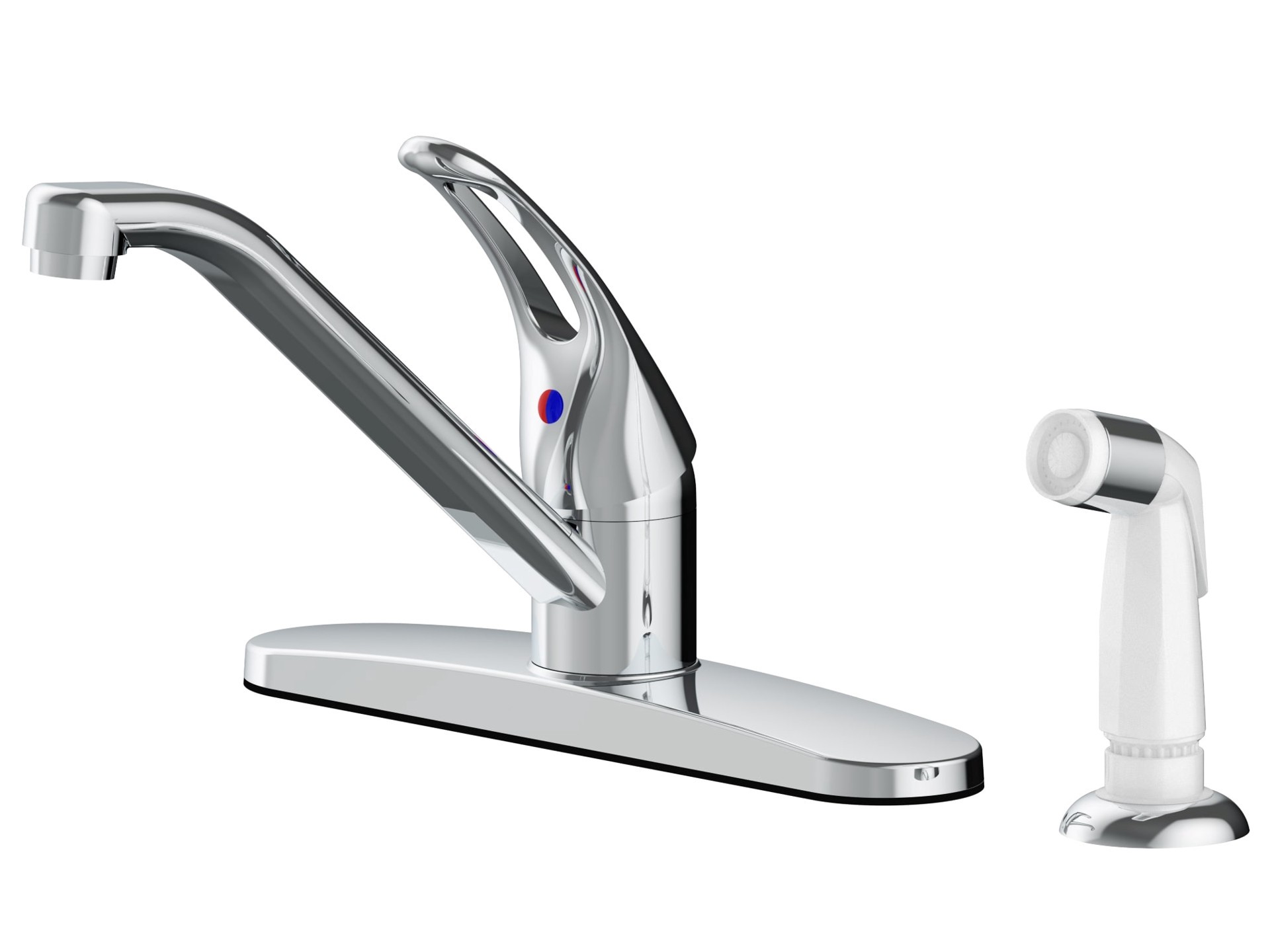 slide 5 of 5, Project Source Wakebridge Polished chrome Single Handle Deck-mount Kitchen Faucet (Includes Deck Plate) (Includes Side Sprayer), 1 ct