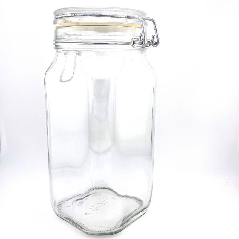 slide 2 of 7, Bormioli Rocco Fido 50.75oz Glass Canning Jar: Clamp Jar, Hand Wash, Clear Glass, 3.4" Neck, 8.75" Height, 50.75 oz