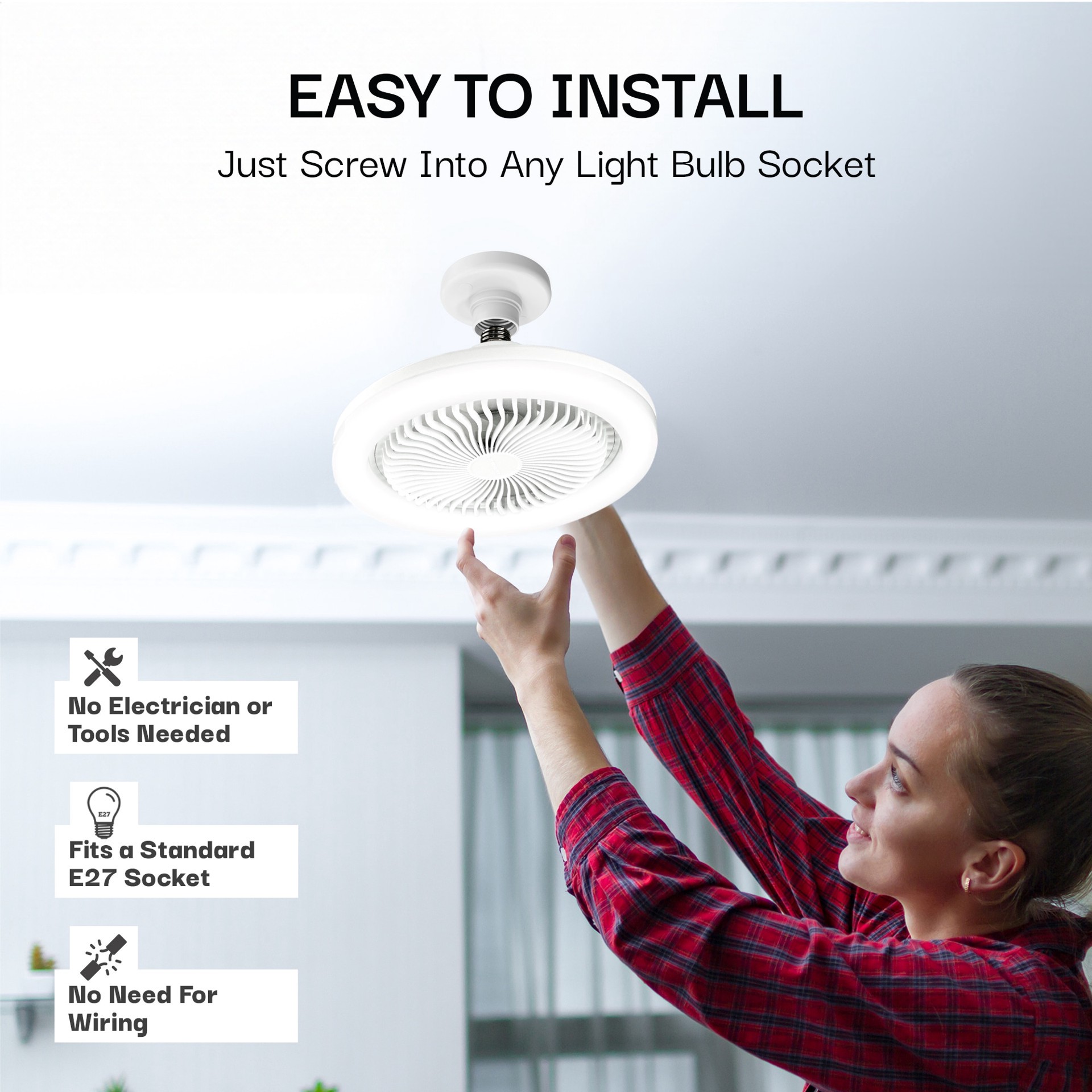 slide 3 of 6, BELL + HOWELL 2100 -Lumens LED Screw-in Ceiling-mounted Work Light, 1 ct