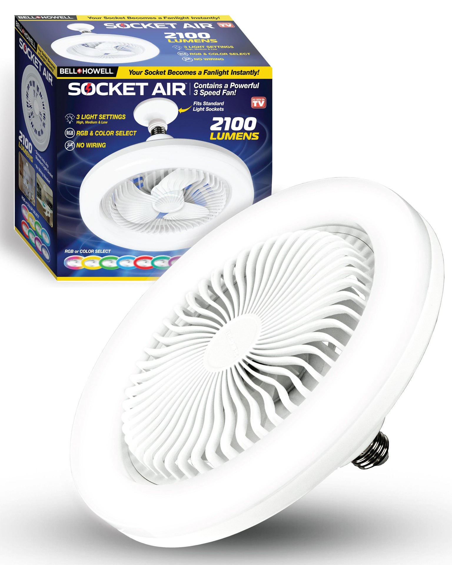 slide 1 of 6, BELL + HOWELL 2100 -Lumens LED Screw-in Ceiling-mounted Work Light, 1 ct