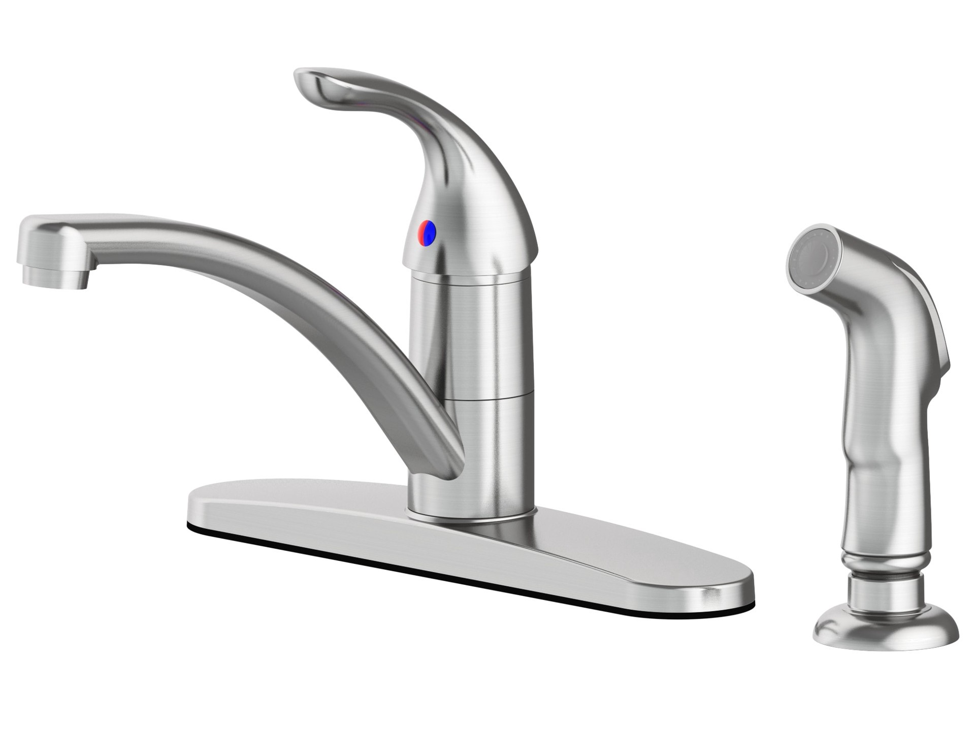 slide 2 of 6, Project Source EVERFIELD Stainless Steel PVD Single Handle Deck-mount Kitchen Faucet (Includes Deck Plate) (Includes Side Sprayer), 1 ct