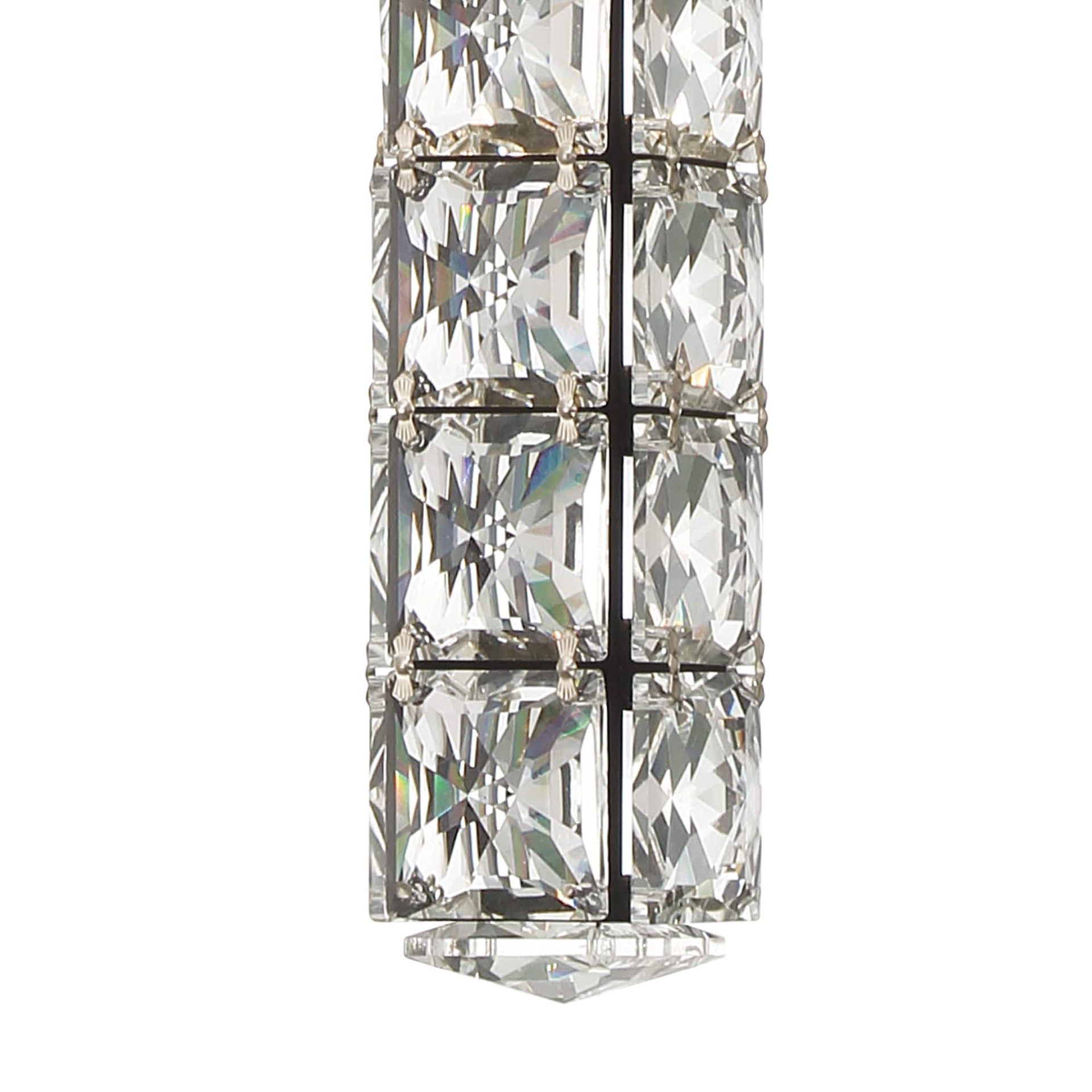 slide 2 of 6, allen + roth Aurelis 1 -Light Black Glam Clear glass Linear Integrated LED Medium Hanging Pendant light, 1 ct