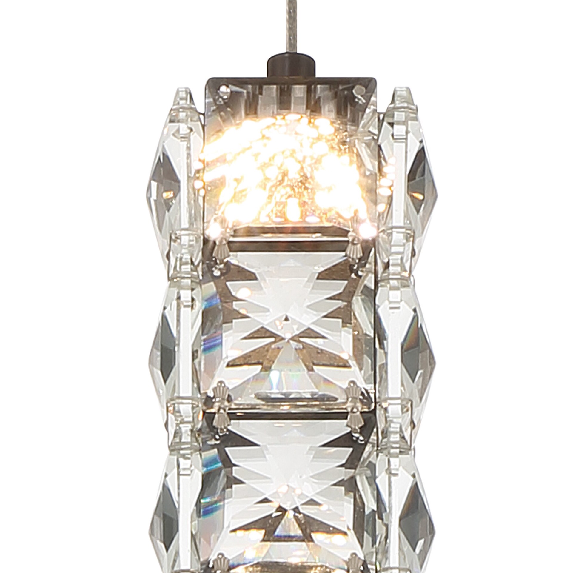 slide 5 of 6, allen + roth Aurelis 1 -Light Black Glam Clear glass Linear Integrated LED Medium Hanging Pendant light, 1 ct