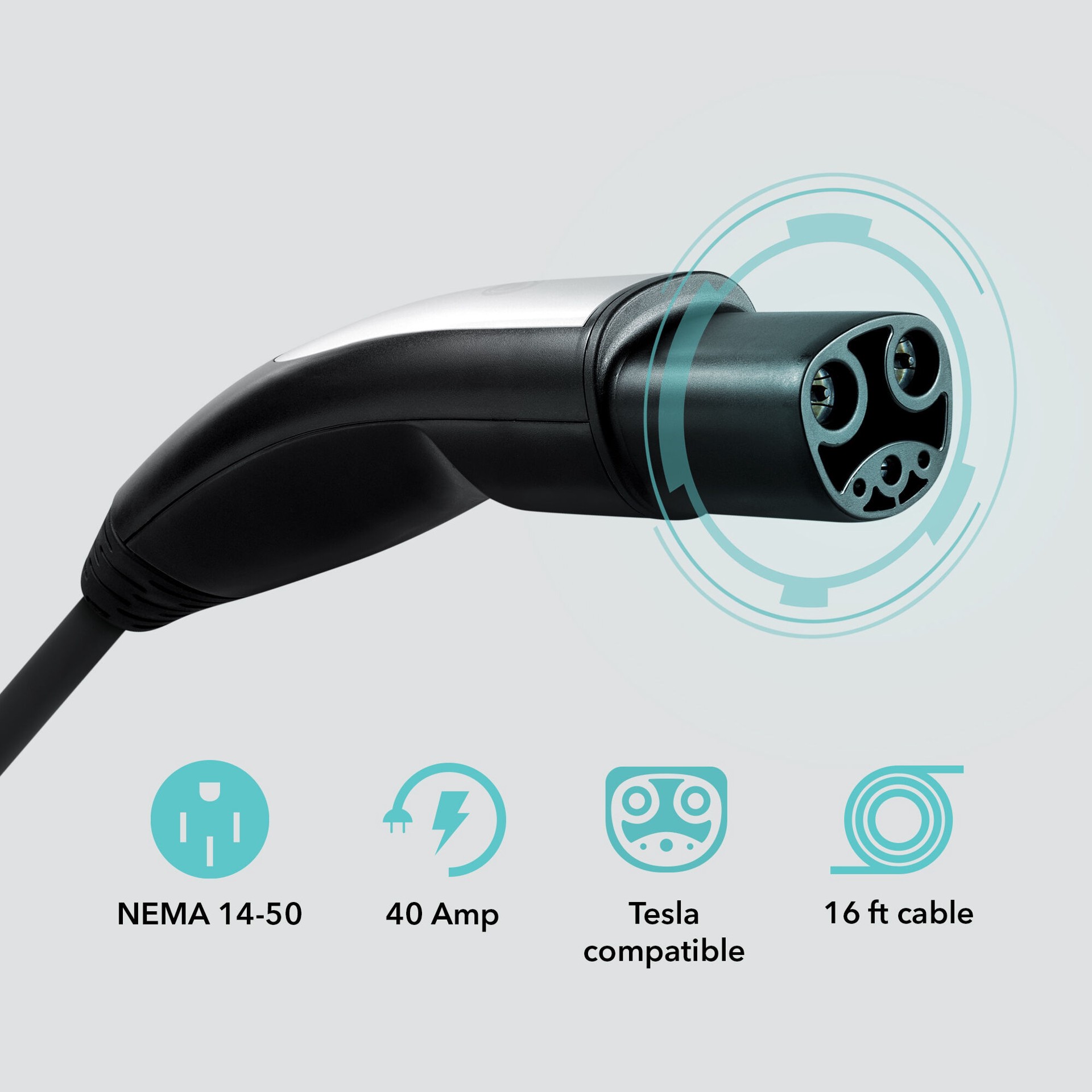 slide 3 of 6, Lectron Level 2 NEMA 14-50p Plug In EV Electric Vehicle Charging Station-up to 40 Amps/ 240-Volts with 16-ft Cable, 1 ct