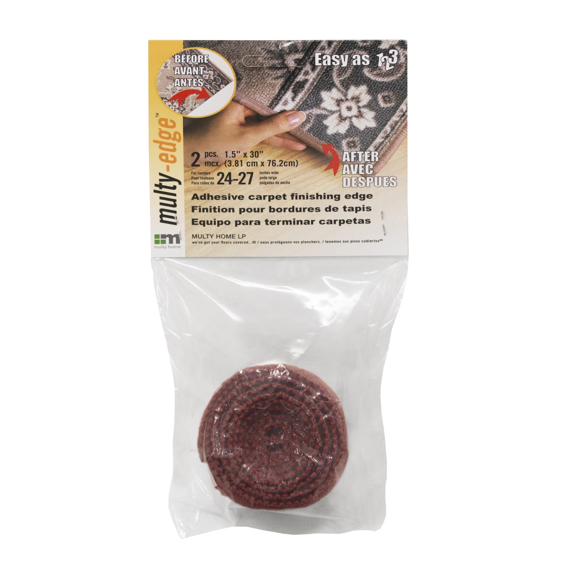 slide 6 of 6, Multy Home 2 -Pack 1.5-in x 2.5-ft Crimson red Double-sided seam tape, 1 ct