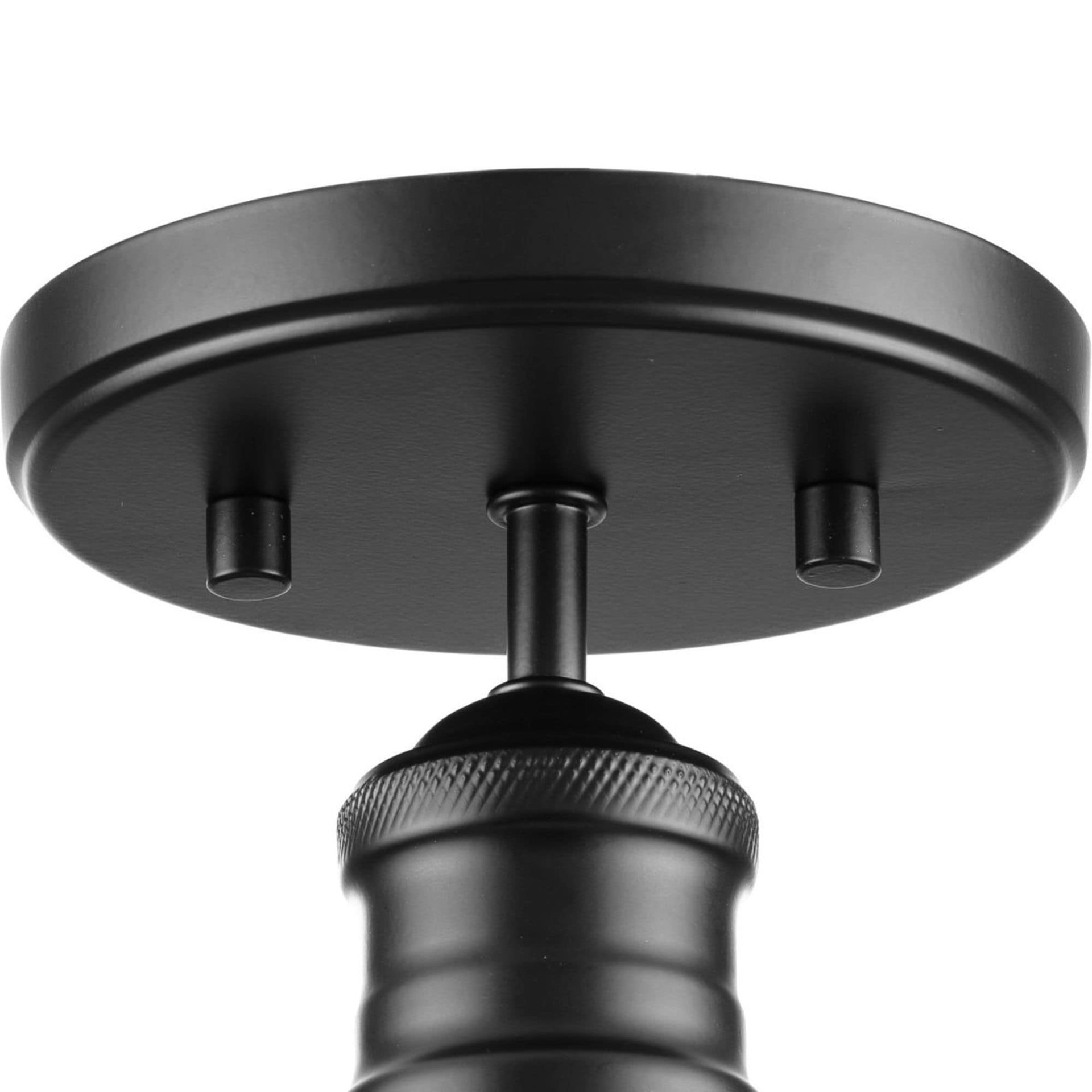 slide 4 of 6, allen + roth Ailey 1 -Light 8.75-in Matte Black Semi Flush Mount Light, 1 ct