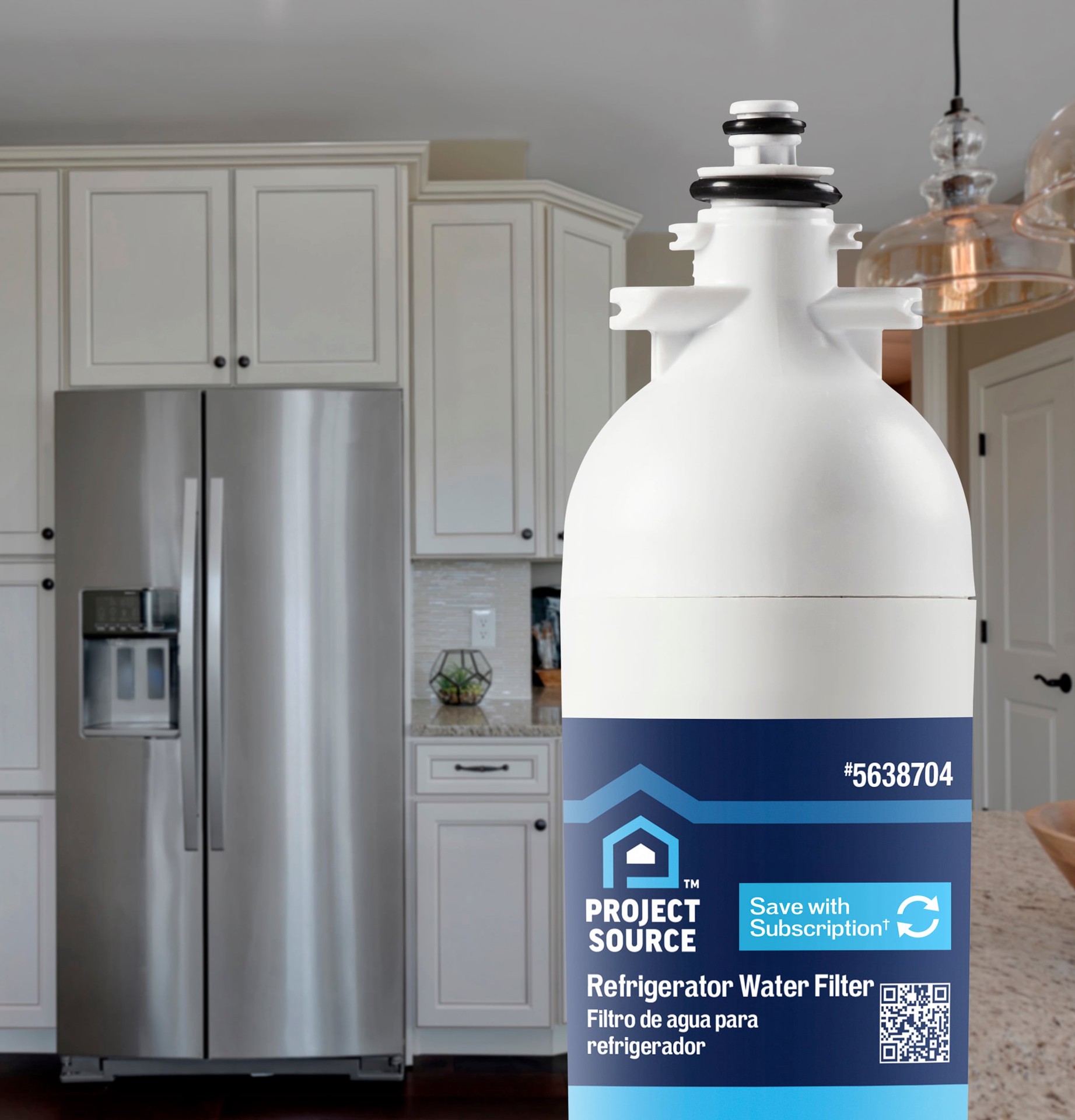 slide 3 of 6, Project Source Twist-in Refrigerator Water Filter Fits LG Filter LT800P, 1 ct