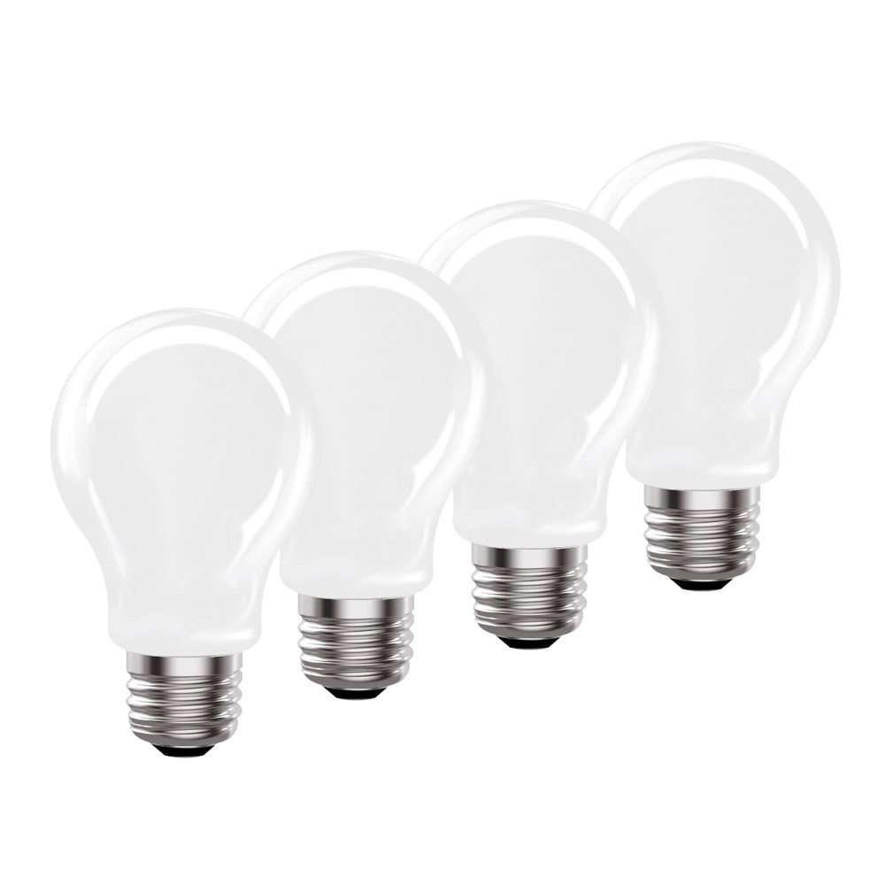 slide 3 of 6, Utilitech 60 -Watt EQ A19 Daylight Medium base (E-26) Dimmable LED General purpose Light Bulb 4 -Pack, 1 ct