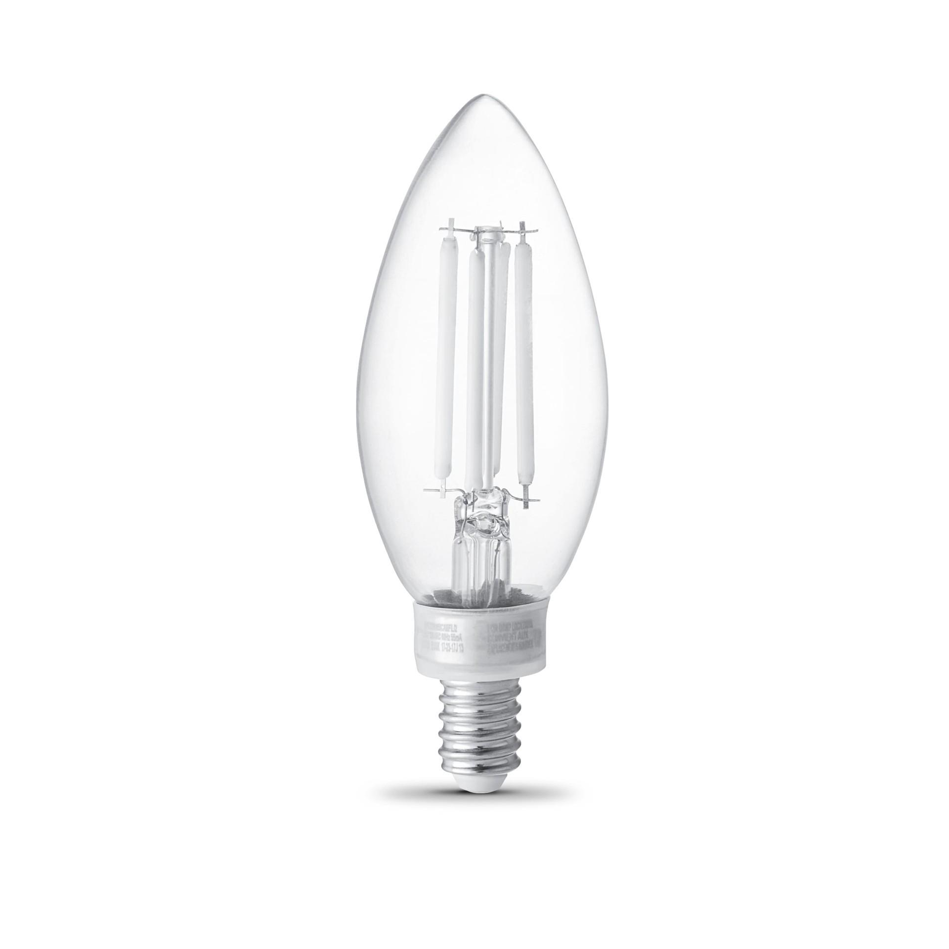 slide 3 of 6, Utilitech White Filament 60 -Watt EQ B11 Soft white Candelabra base (E-12) Dimmable LED General purpose Light Bulb 2 -Pack, 1 ct
