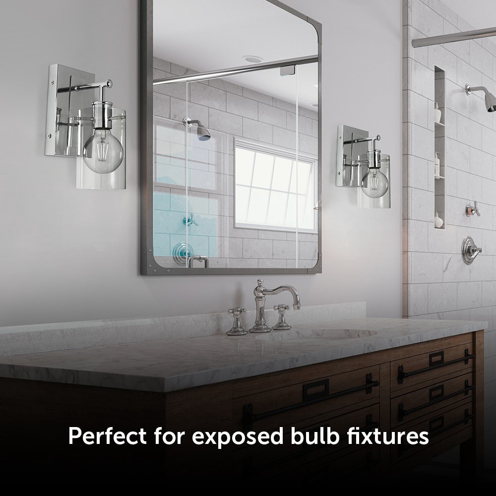 slide 5 of 6, Utilitech White Filament 60 -Watt EQ G25 Soft white E26 Dimmable LED General purpose Light Bulb 2 -Pack, 1 ct