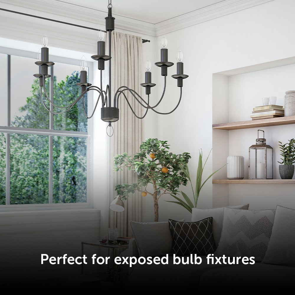 slide 5 of 6, Utilitech White Filament 60 -Watt EQ B11 Daylight Candelabra base (E-12) LED General purpose Light Bulb 2 -Pack, 1 ct