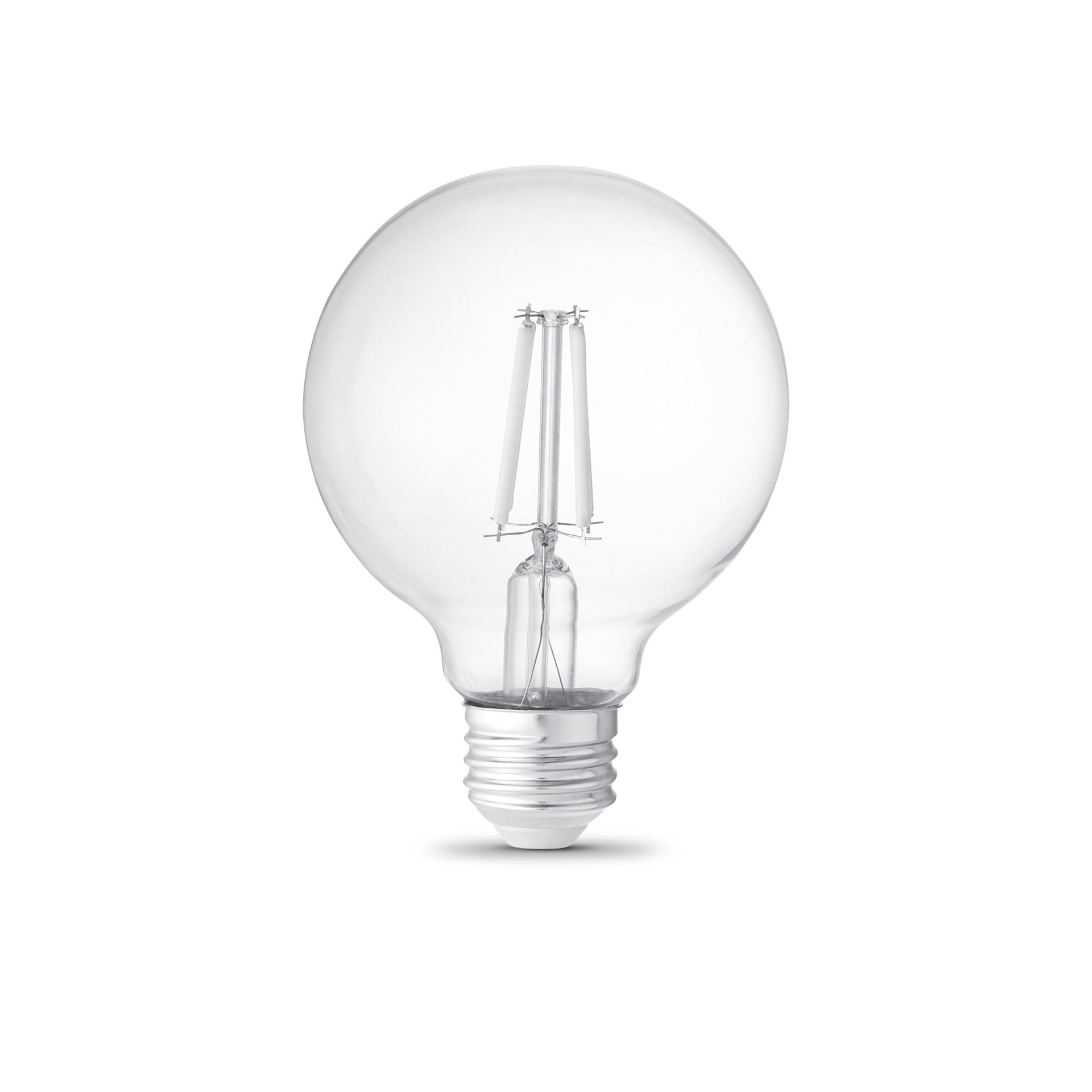 slide 3 of 6, Utilitech White Filament 60 -Watt EQ G25 Daylight E26 Dimmable LED General purpose Light Bulb 2 -Pack, 1 ct