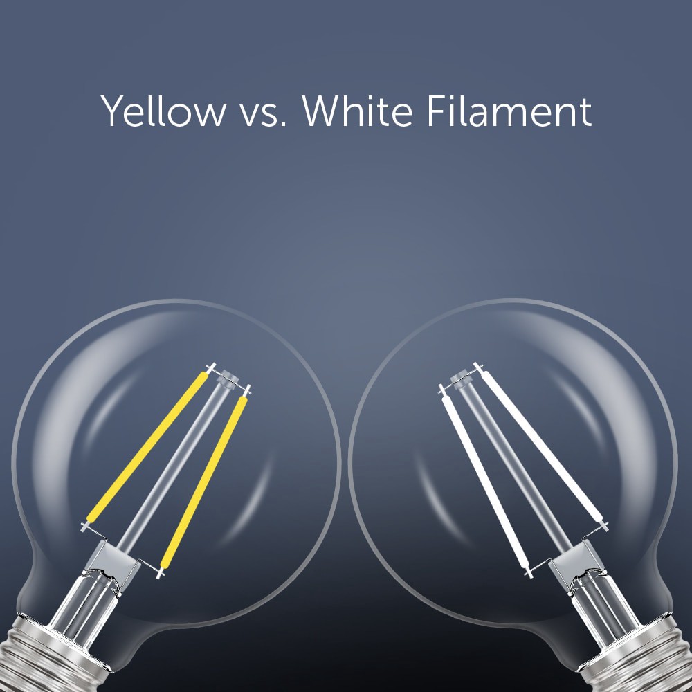 slide 4 of 6, Utilitech White Filament 60 -Watt EQ G25 Daylight E26 Dimmable LED General purpose Light Bulb 2 -Pack, 1 ct