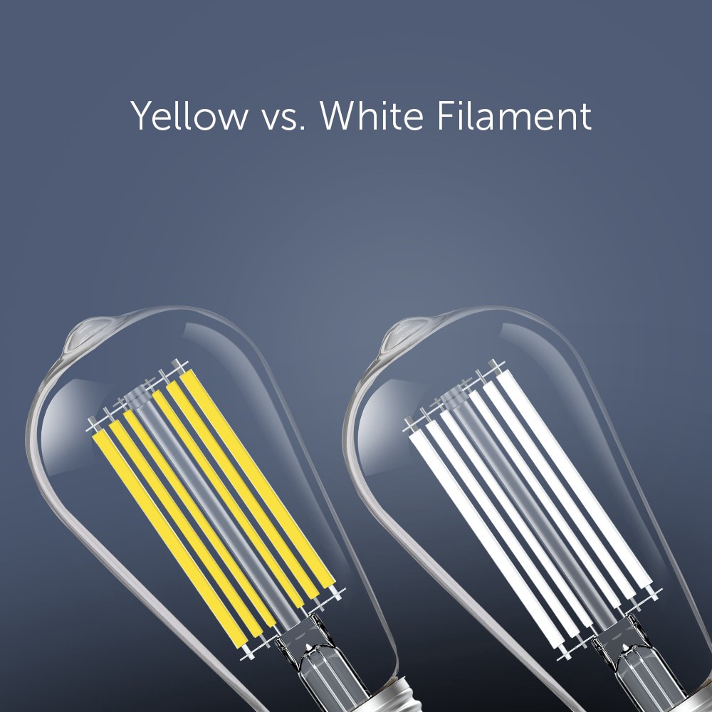slide 4 of 6, Utilitech White Filament 60 -Watt EQ ST19 Soft white E26 Dimmable LED General purpose Light Bulb 2 -Pack, 1 ct