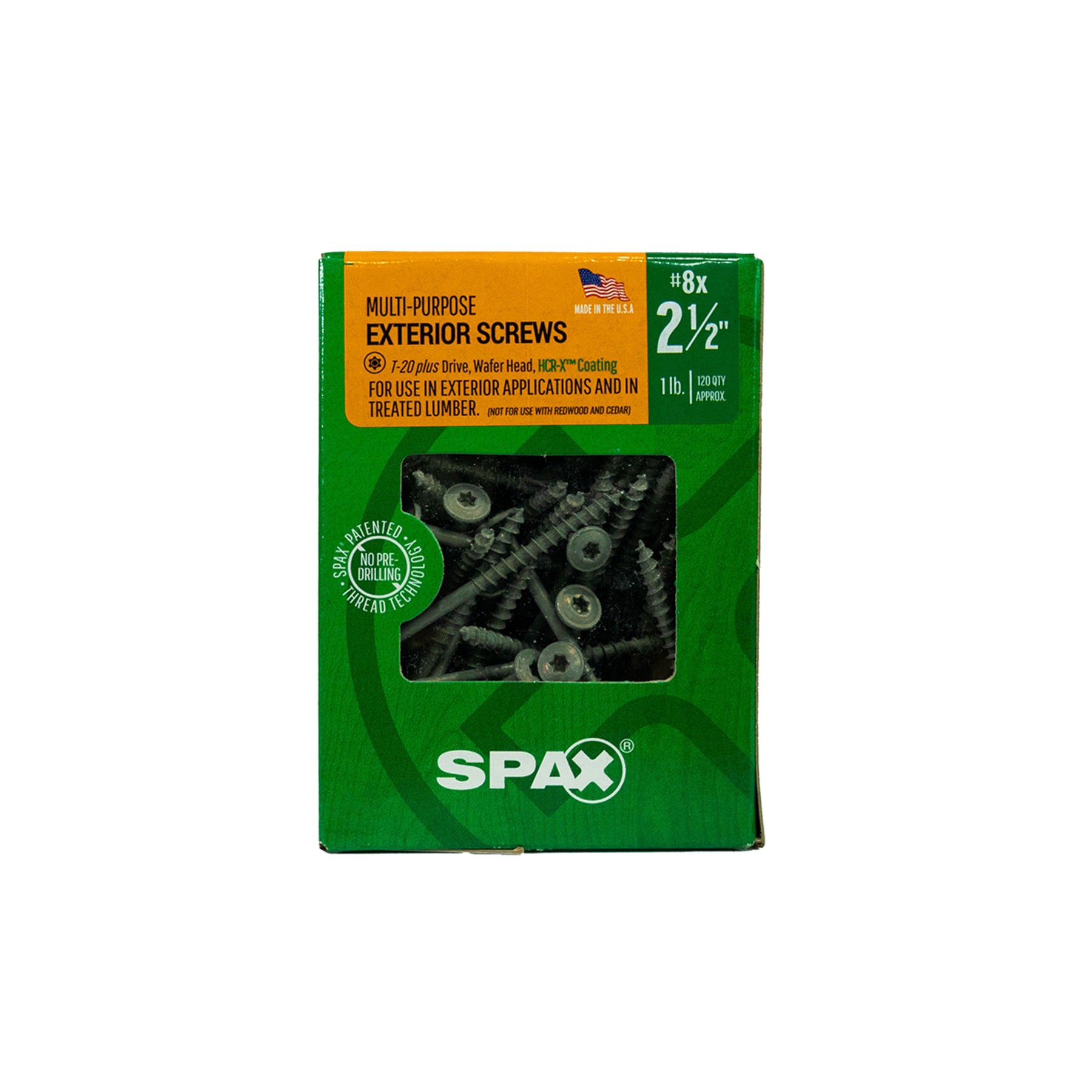 slide 3 of 6, SPAX Multi-Material #8 x 2-1/2-in Double-barrier Exterior Wood screws ( 124 -Per Box ), 1 ct
