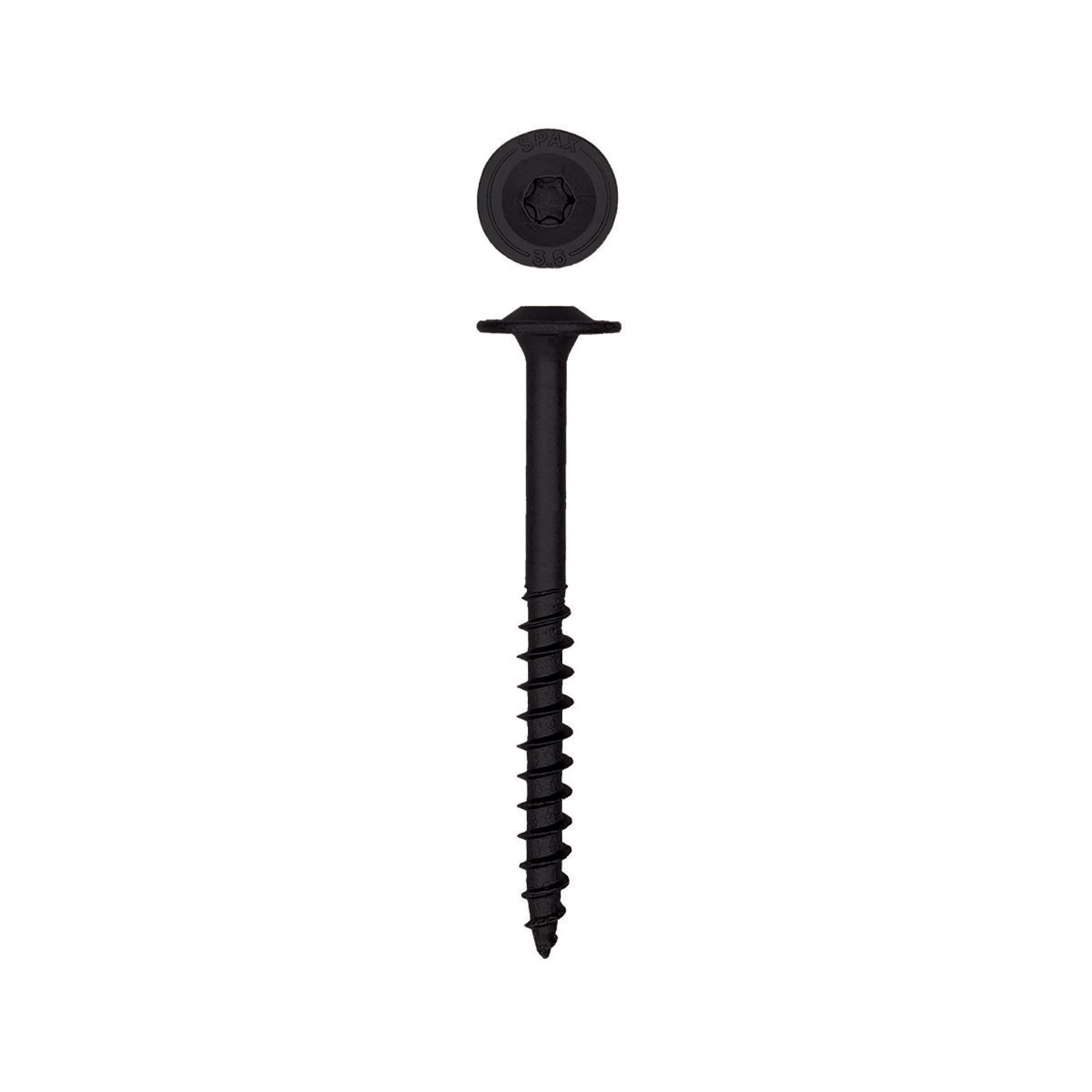 slide 2 of 4, SPAX 5/16-in x 3-1/2-in Black Coated Washer -Head Exterior/Interior Structural wood screws, 1 ct