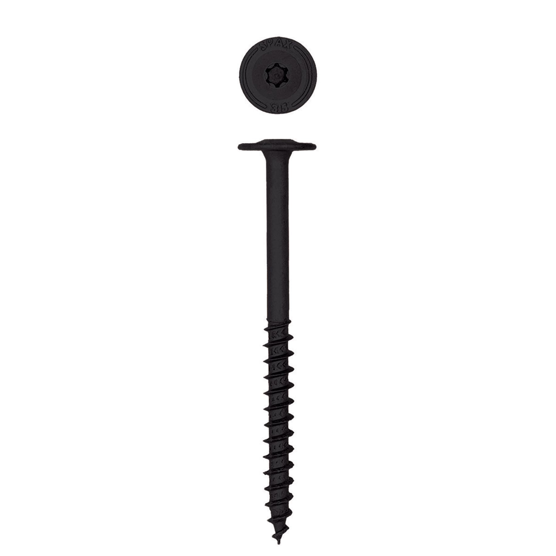 slide 2 of 4, SPAX 1/4-in x 3-1/2-in Black Coated Washer -Head Exterior/Interior Structural wood screws, 1 ct