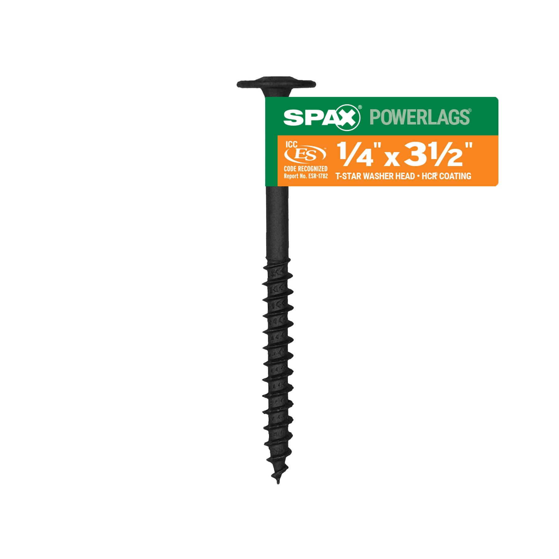 slide 1 of 4, SPAX 1/4-in x 3-1/2-in Black Coated Washer -Head Exterior/Interior Structural wood screws, 1 ct