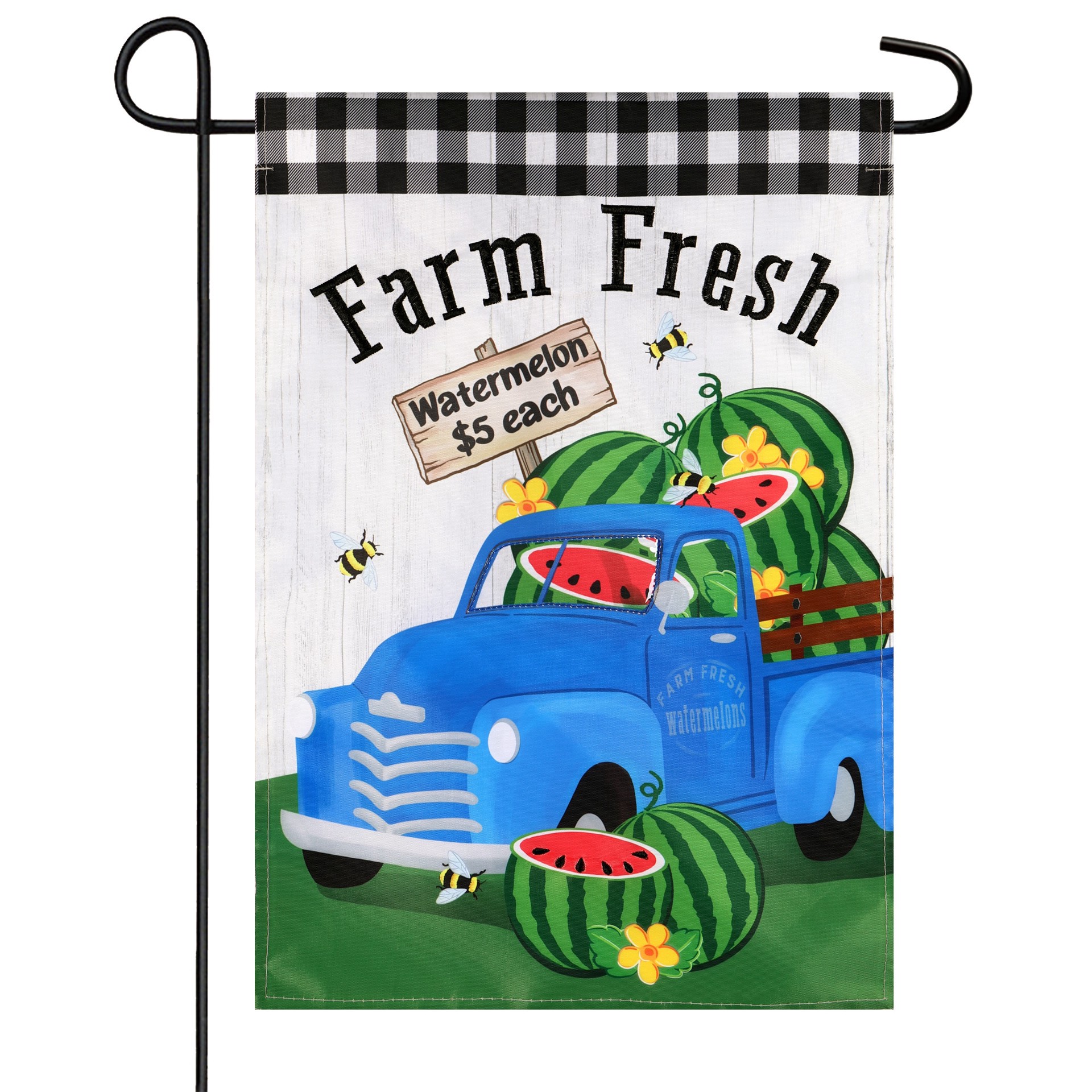 slide 2 of 6, Style Selections 1-ft W x 1.5-ft H Fruit Embroidered Garden flag, 1 ct