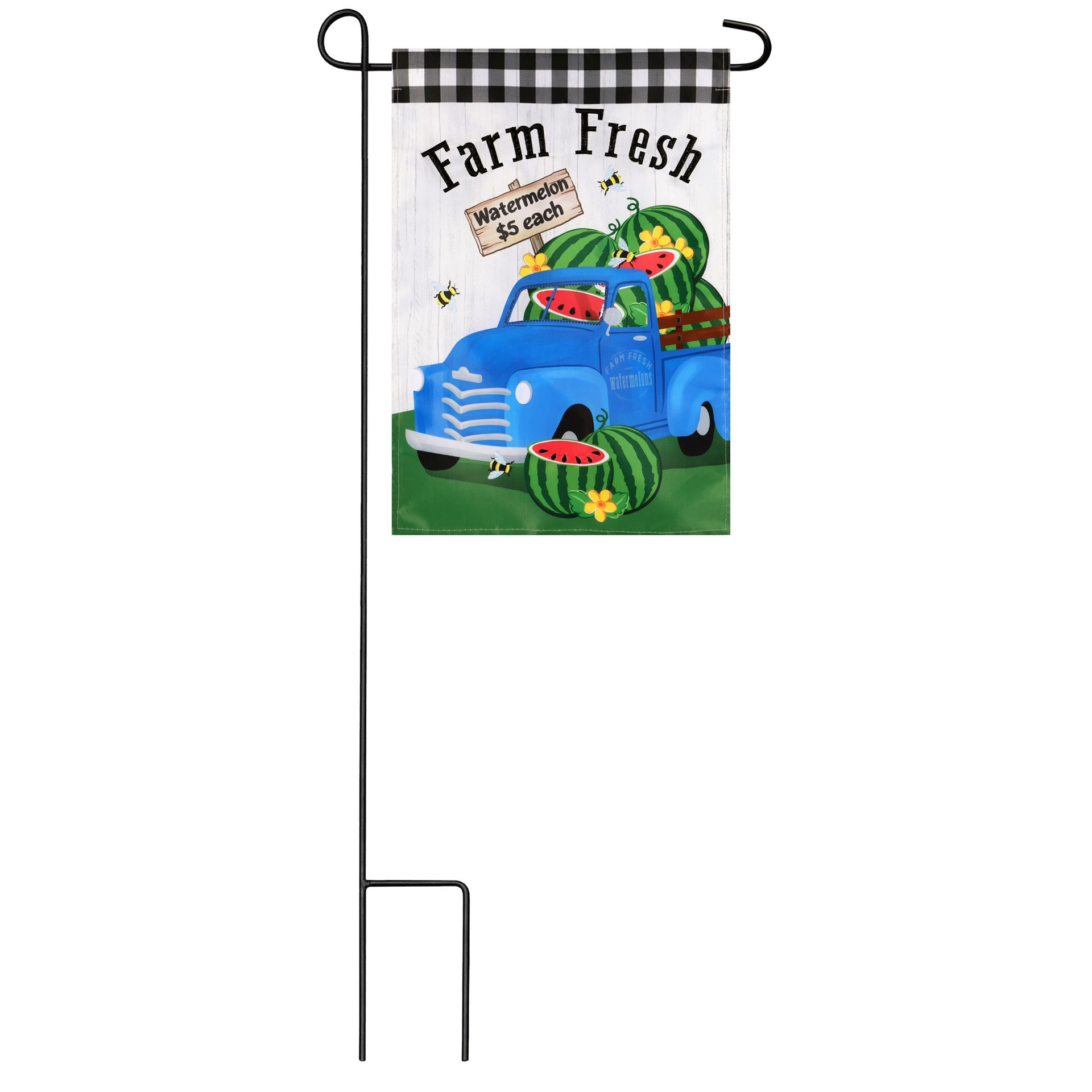 slide 3 of 6, Style Selections 1-ft W x 1.5-ft H Fruit Embroidered Garden flag, 1 ct