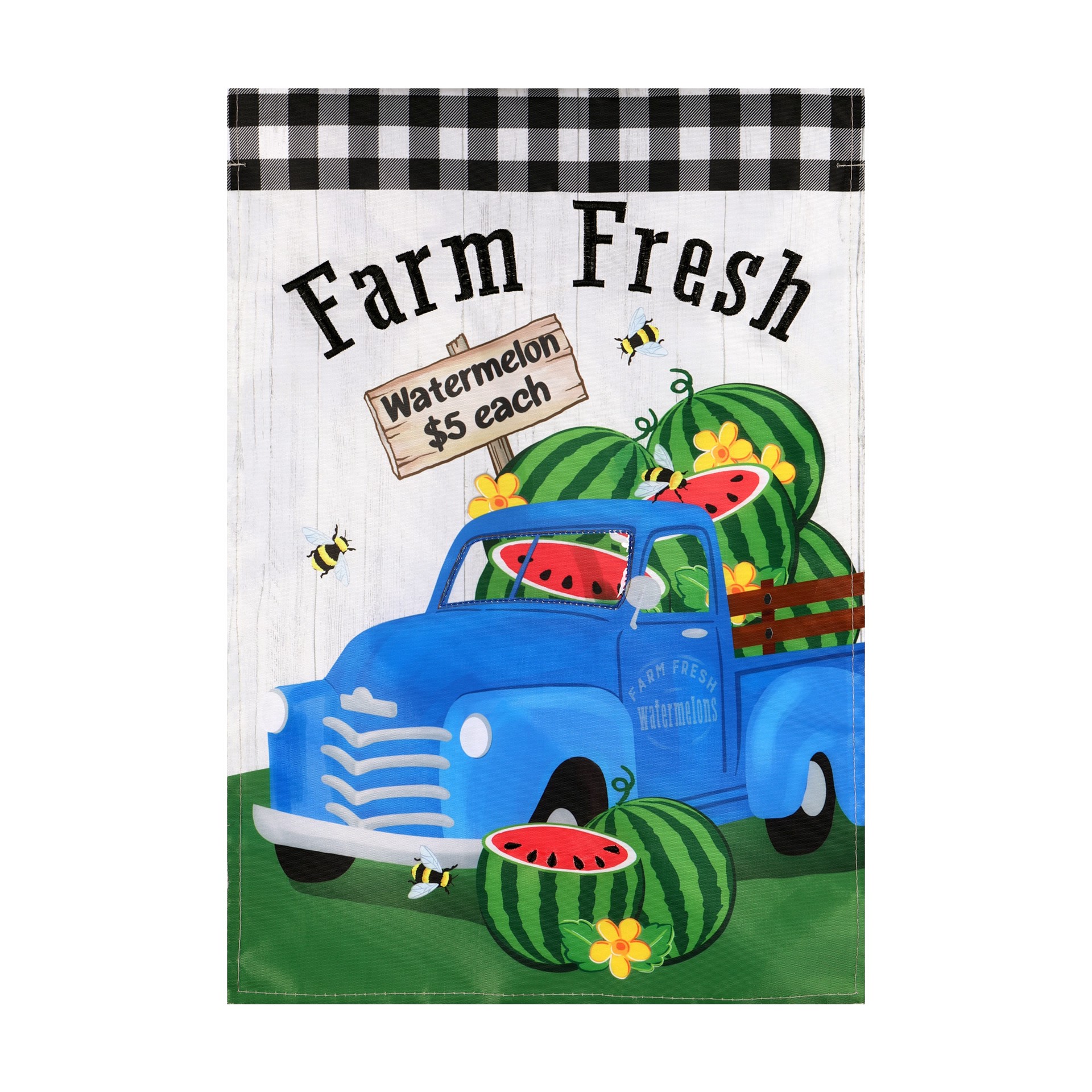 slide 1 of 6, Style Selections 1-ft W x 1.5-ft H Fruit Embroidered Garden flag, 1 ct