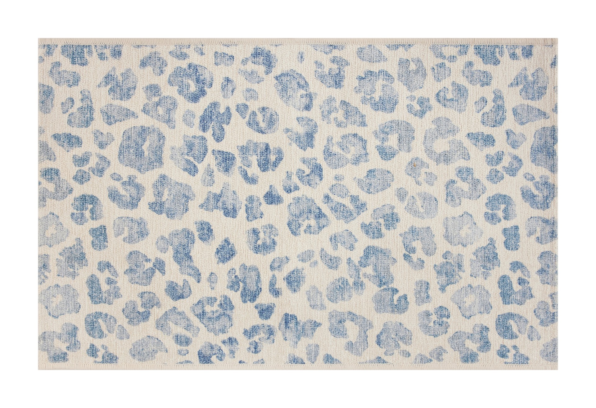 slide 2 of 6, allen + roth 2 x 3 (ft) Loomed Polyester Catalina Denim Rectangular Indoor Animal print Machine washable Throw rug, 1 ct