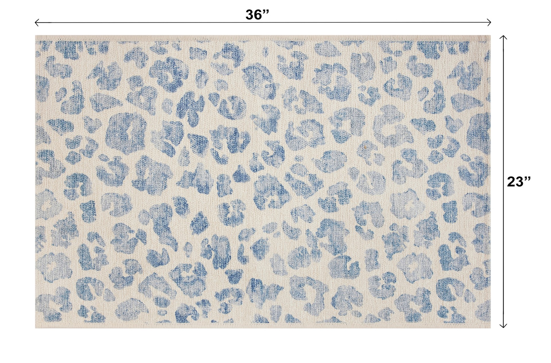 slide 5 of 6, allen + roth 2 x 3 (ft) Loomed Polyester Catalina Denim Rectangular Indoor Animal print Machine washable Throw rug, 1 ct