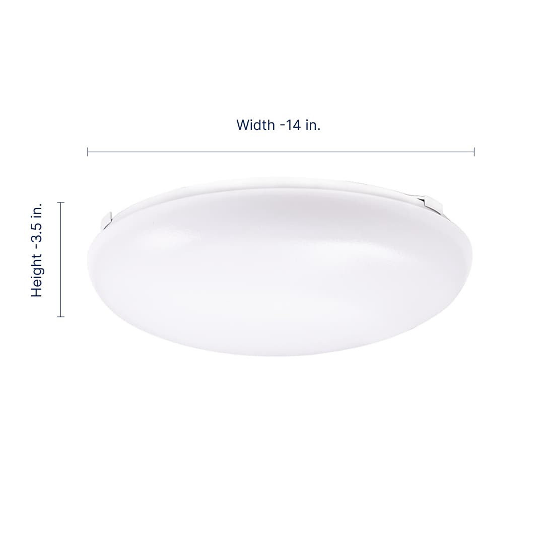slide 2 of 2, Utilitech 1 -Light 14-in Matte White Integrated LED Flush Mount Light, 1 ct
