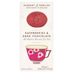 Millers Elegant & English Dark Chocolate Raspberry Shortbread
