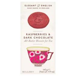 Millers Elegant & English Dark Chocolate Raspberry Shortbread