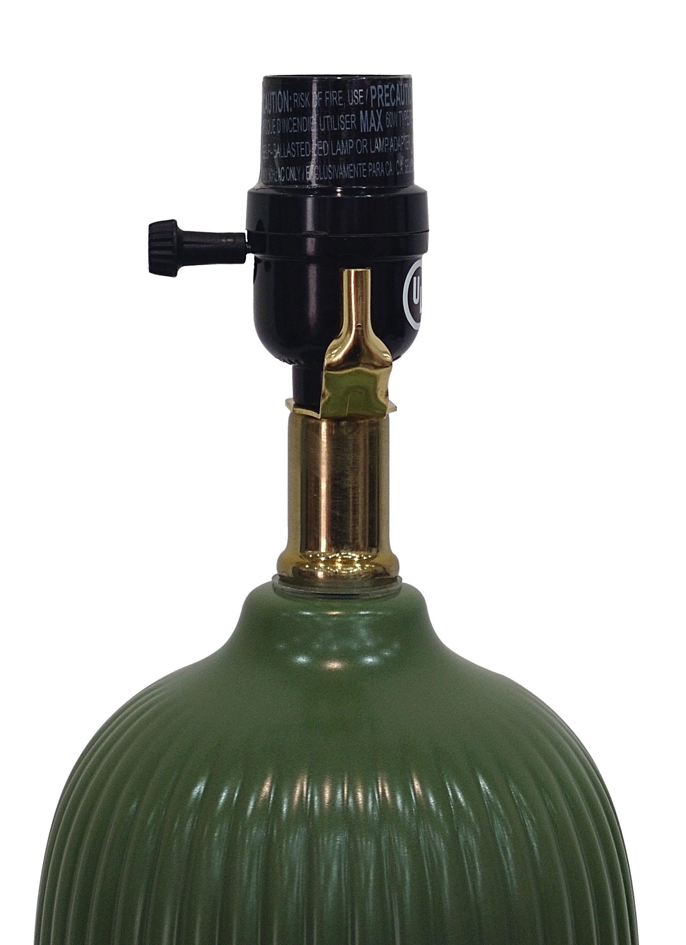 slide 4 of 6, allen + roth 13-in Green Plug-in Ceramic Lamp Base, 1 ct