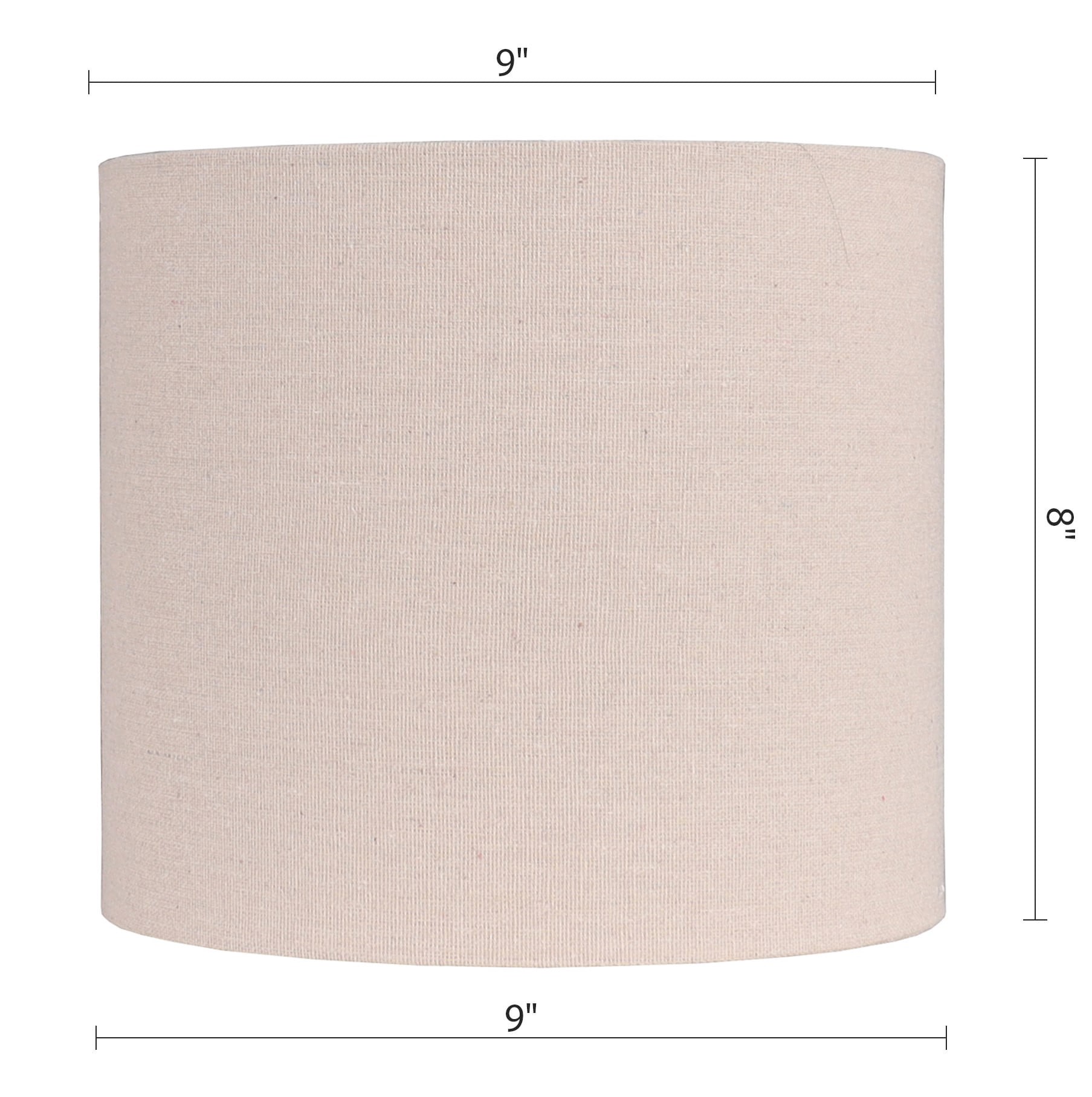 slide 4 of 6, allen + roth 8-in x 9-in Tan Fabric Drum Lamp Shade, 1 ct