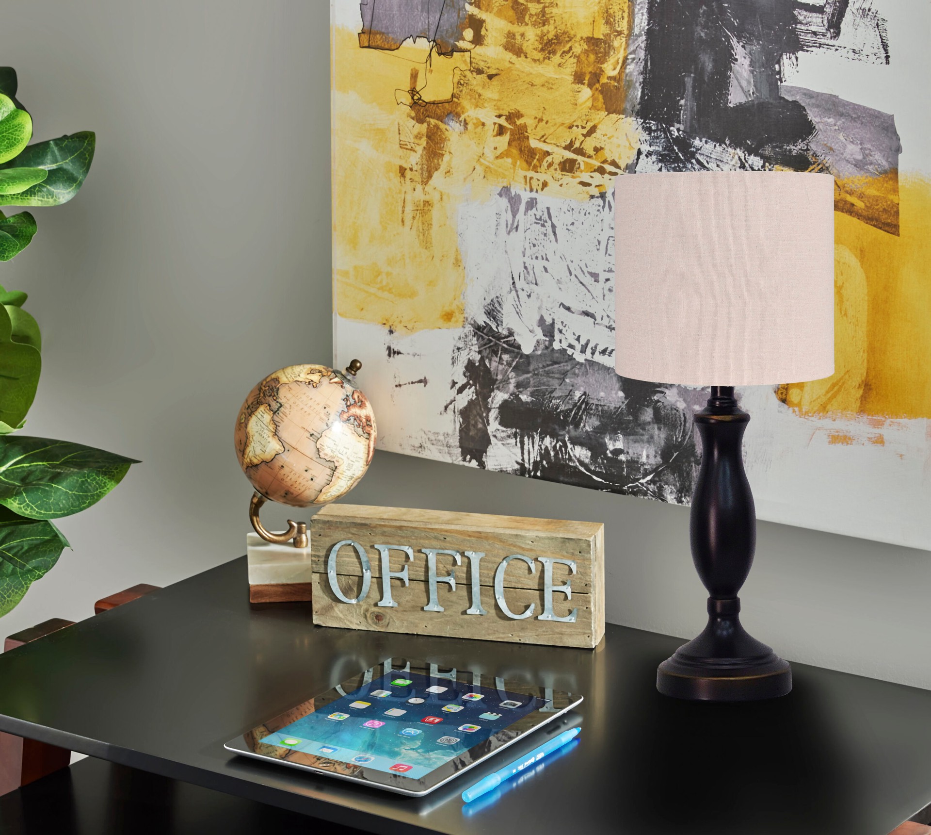 slide 6 of 6, allen + roth 8-in x 9-in Tan Fabric Drum Lamp Shade, 1 ct