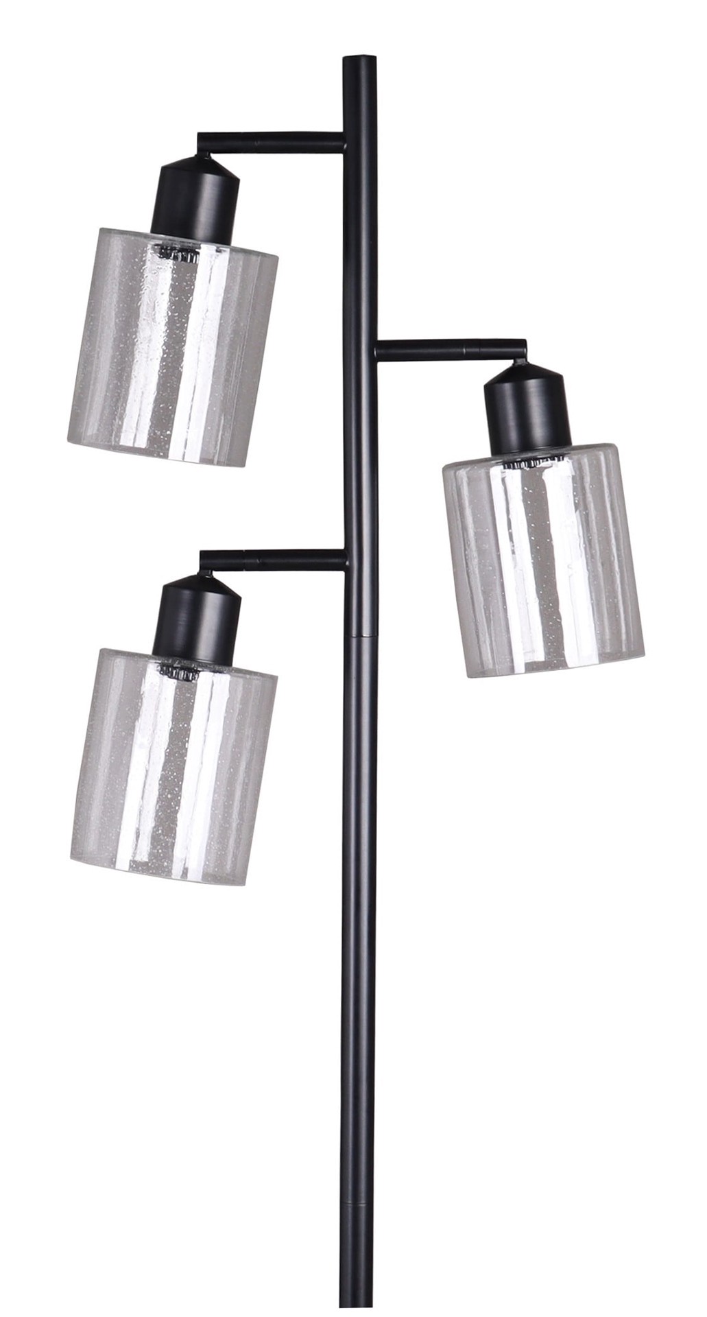 slide 2 of 6, allen + roth 67-in Black Multi-head Floor Lamp with Glass Shade, 1 ct