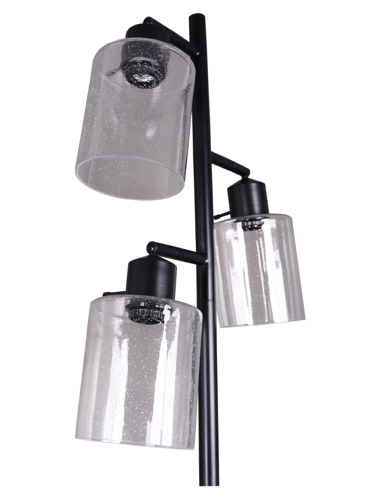 slide 3 of 6, allen + roth 67-in Black Multi-head Floor Lamp with Glass Shade, 1 ct