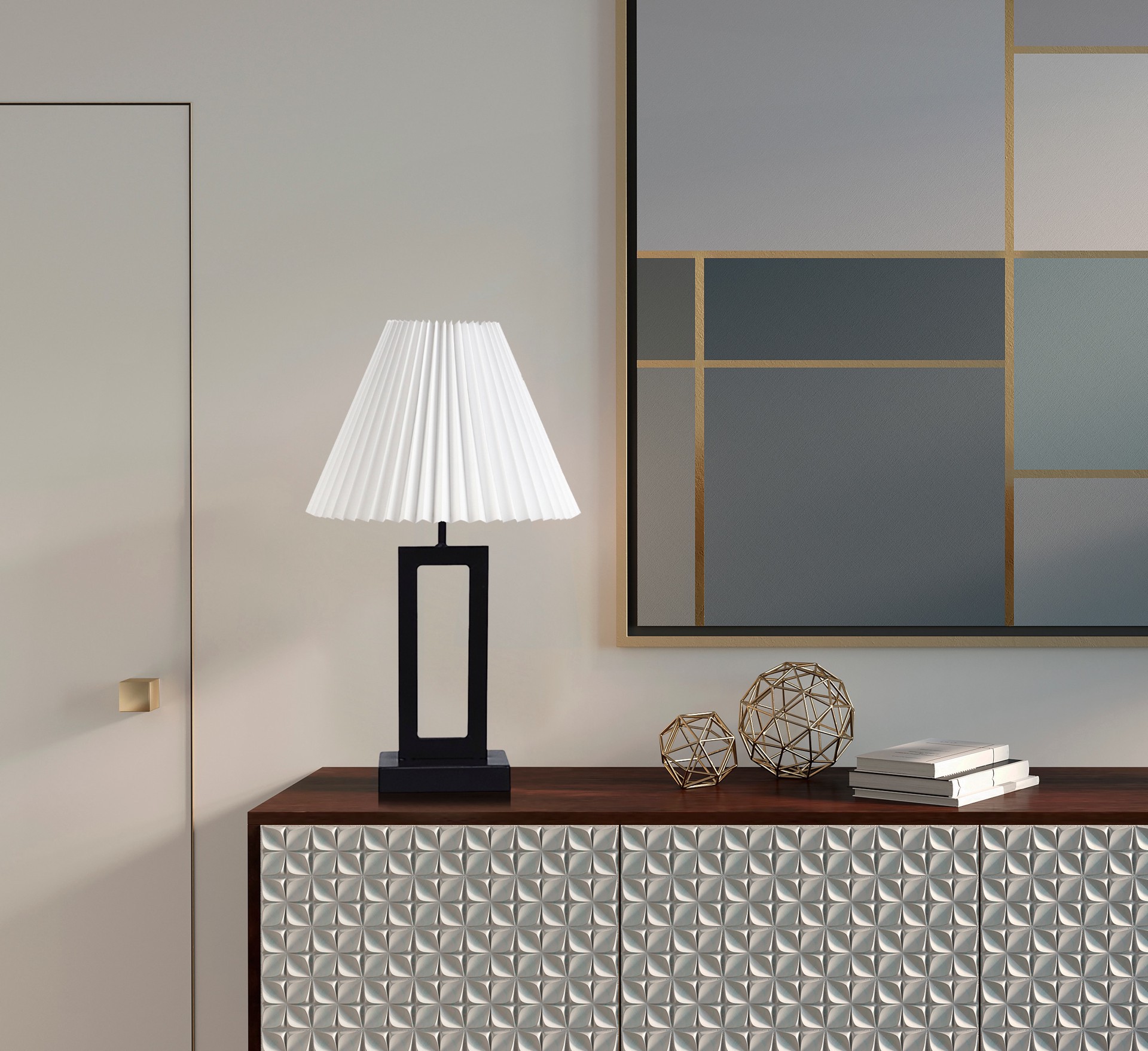 slide 3 of 6, allen + roth 13.5-in Matte Black Plug-in Metal Lamp Base, 1 ct