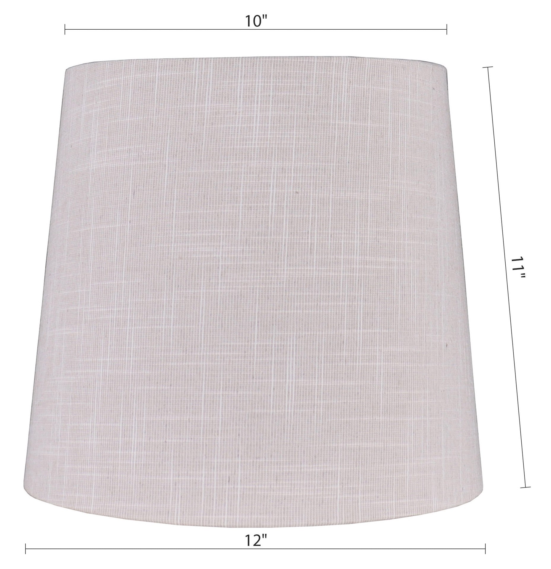 slide 4 of 6, allen + roth 11-in x 12-in Tan Fabric Drum Lamp Shade, 1 ct