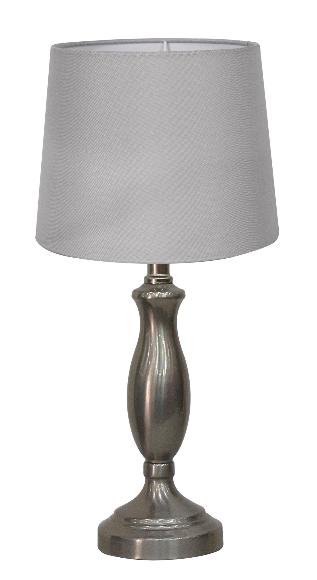slide 2 of 6, allen + roth 13.25-in Brushed Steel Plug-in Metal Lamp Base, 1 ct
