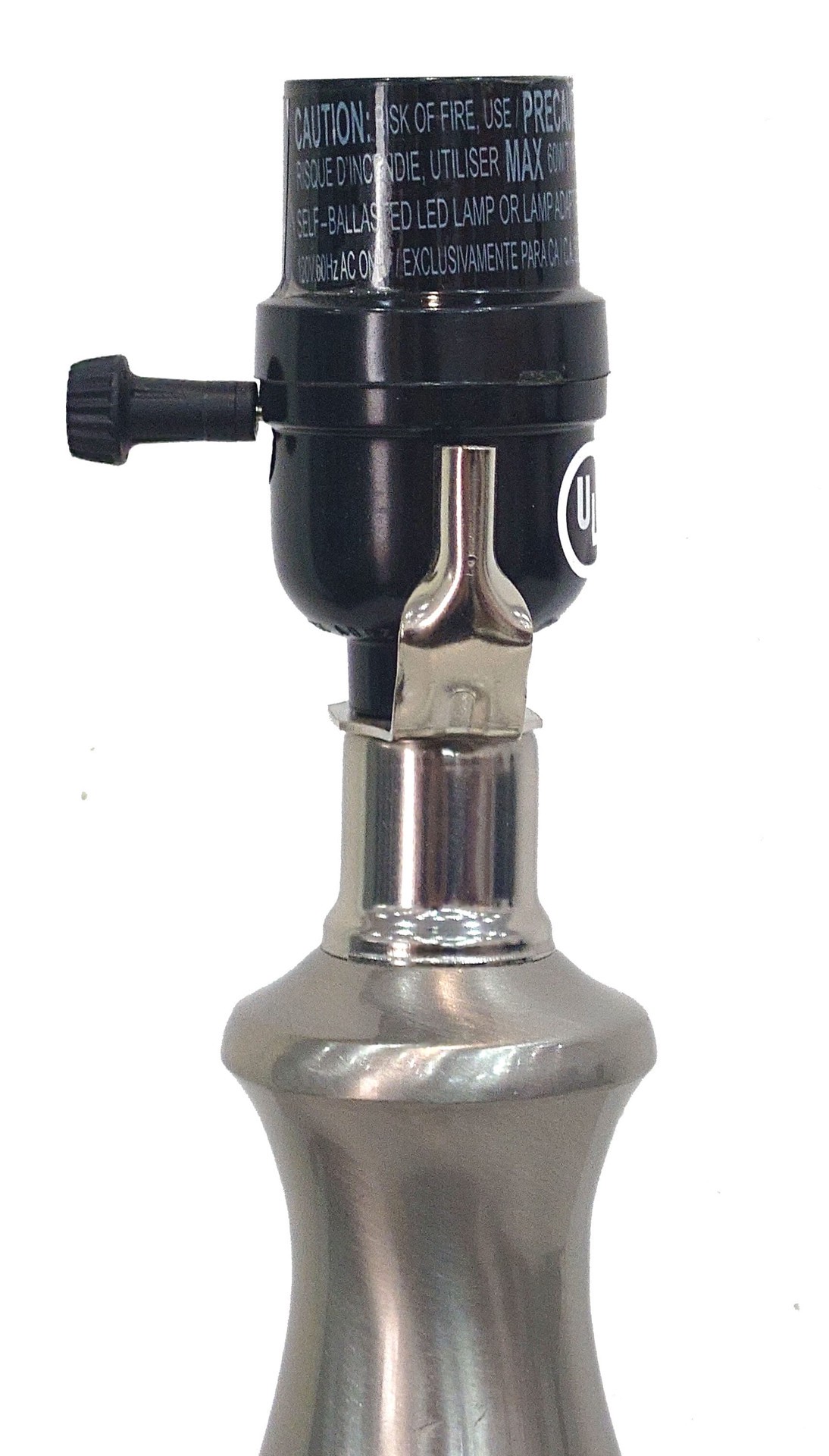 slide 4 of 6, allen + roth 13.25-in Brushed Steel Plug-in Metal Lamp Base, 1 ct